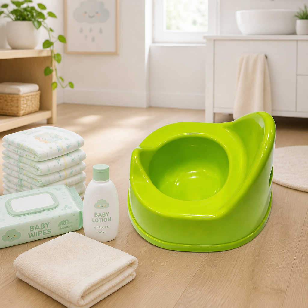 Ergonomic Toddler Potty Training Chair with Lid & Splash Guard - Green