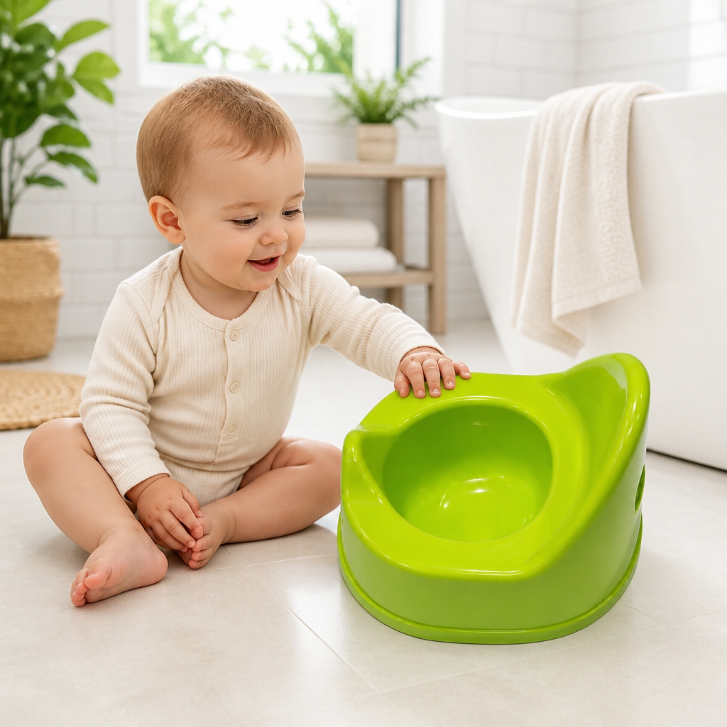 Ergonomic Toddler Potty Training Chair with Lid & Splash Guard - Green