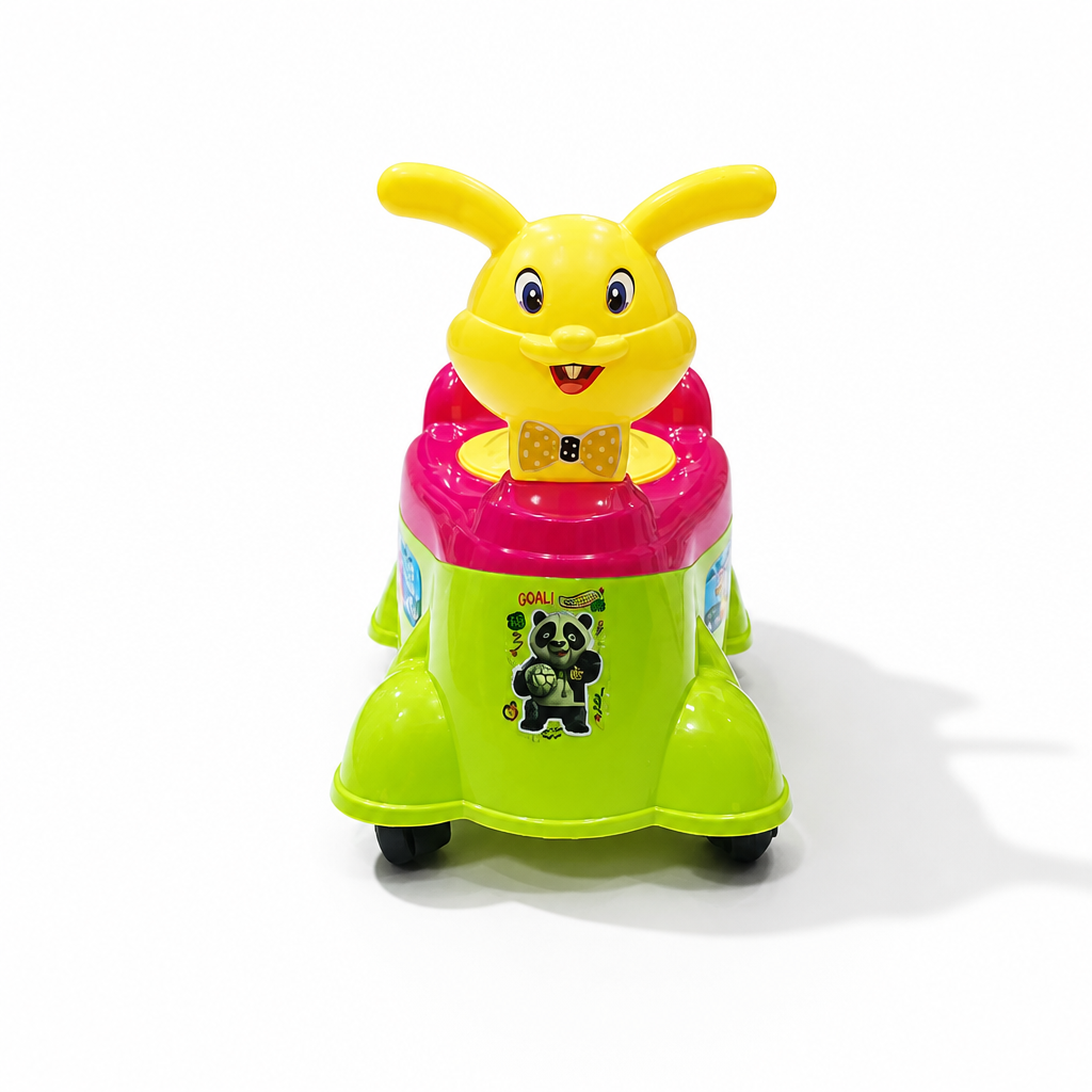 Ride-On Bunny Toddler Potty Training Chair with Wheels & Lid