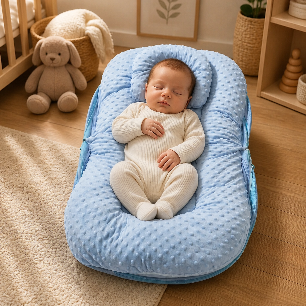 Kids Boon Premium Baby Mosquito Net Bed | Portable Infant Sleeping Mattress with Breathable Mesh Canopy