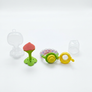 Kids Boon 2-Piece Silicone Fruit Teether & Sensory Rattle Set with Travel Cases | BPA-Free Baby Chew Toys
