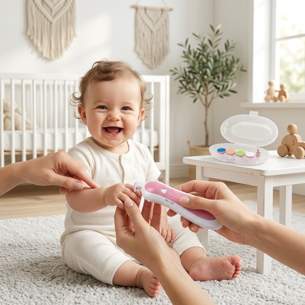 Kids Boon Electric Baby Nail Trimmer Kit – Safe Infant & Newborn Nail File Set