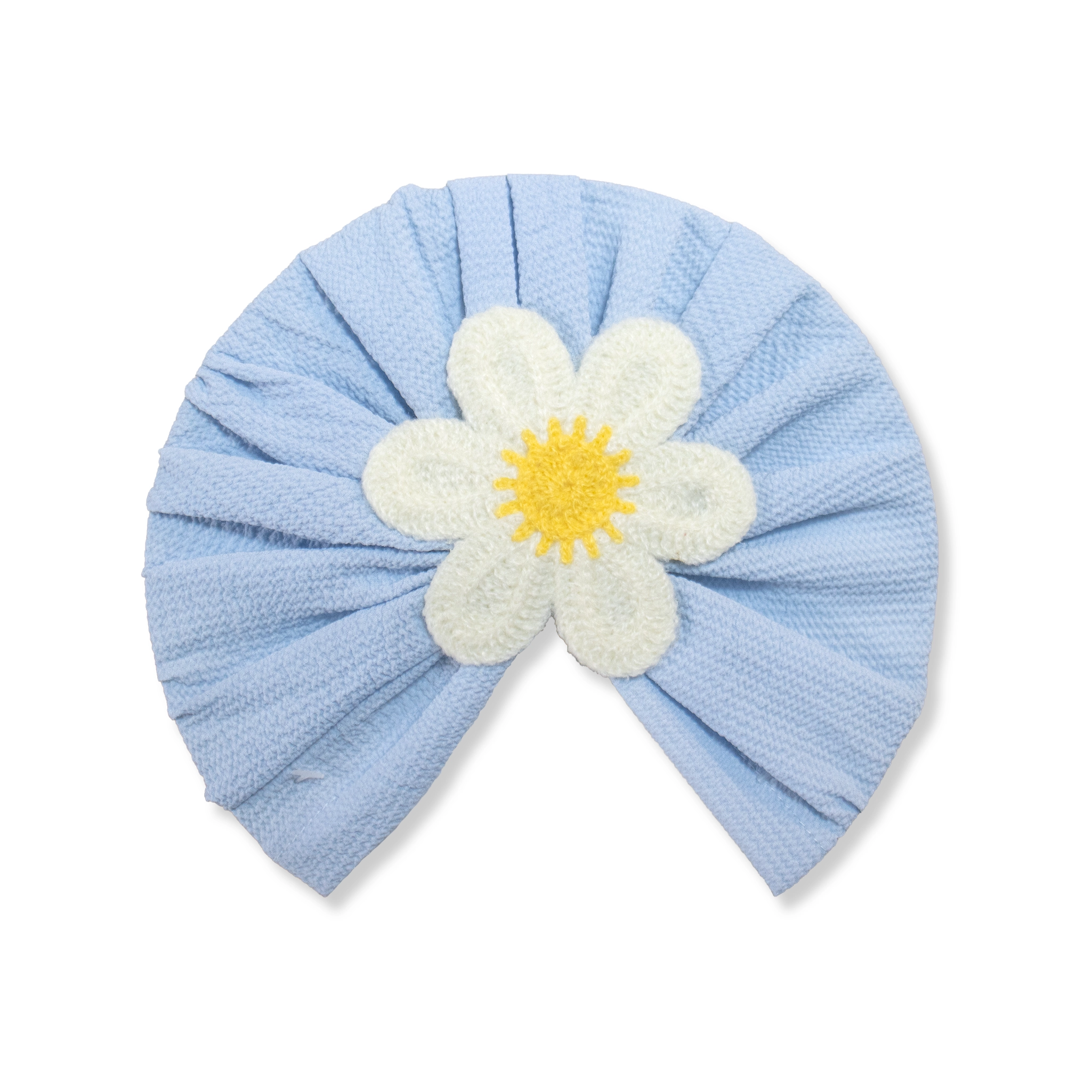 Daisy Floral Baby Turban Cap Combo - Pack of 2 Soft Pleated Headwraps
