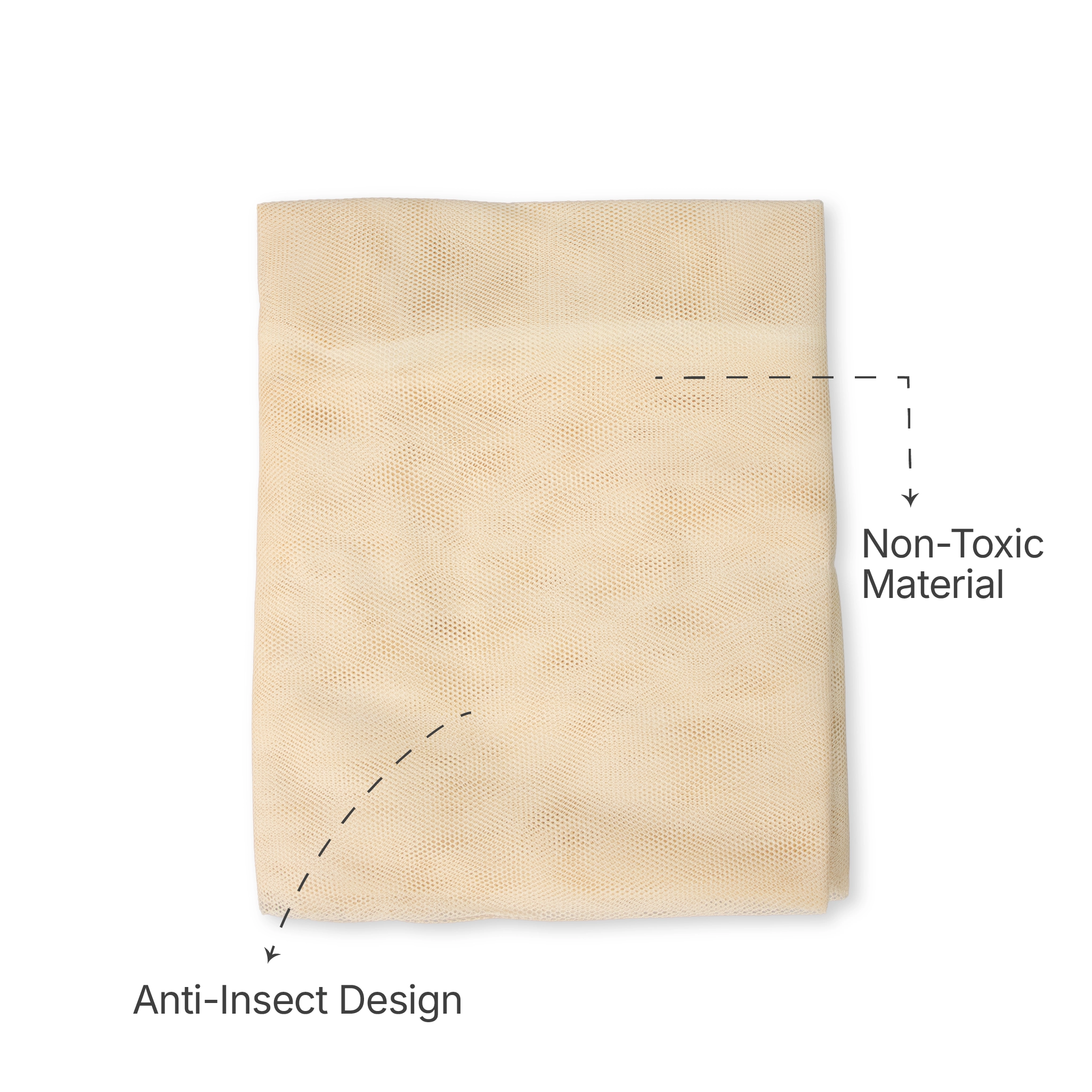 Breathable Baby Cradle Net with Zipper & Mosquito Protection