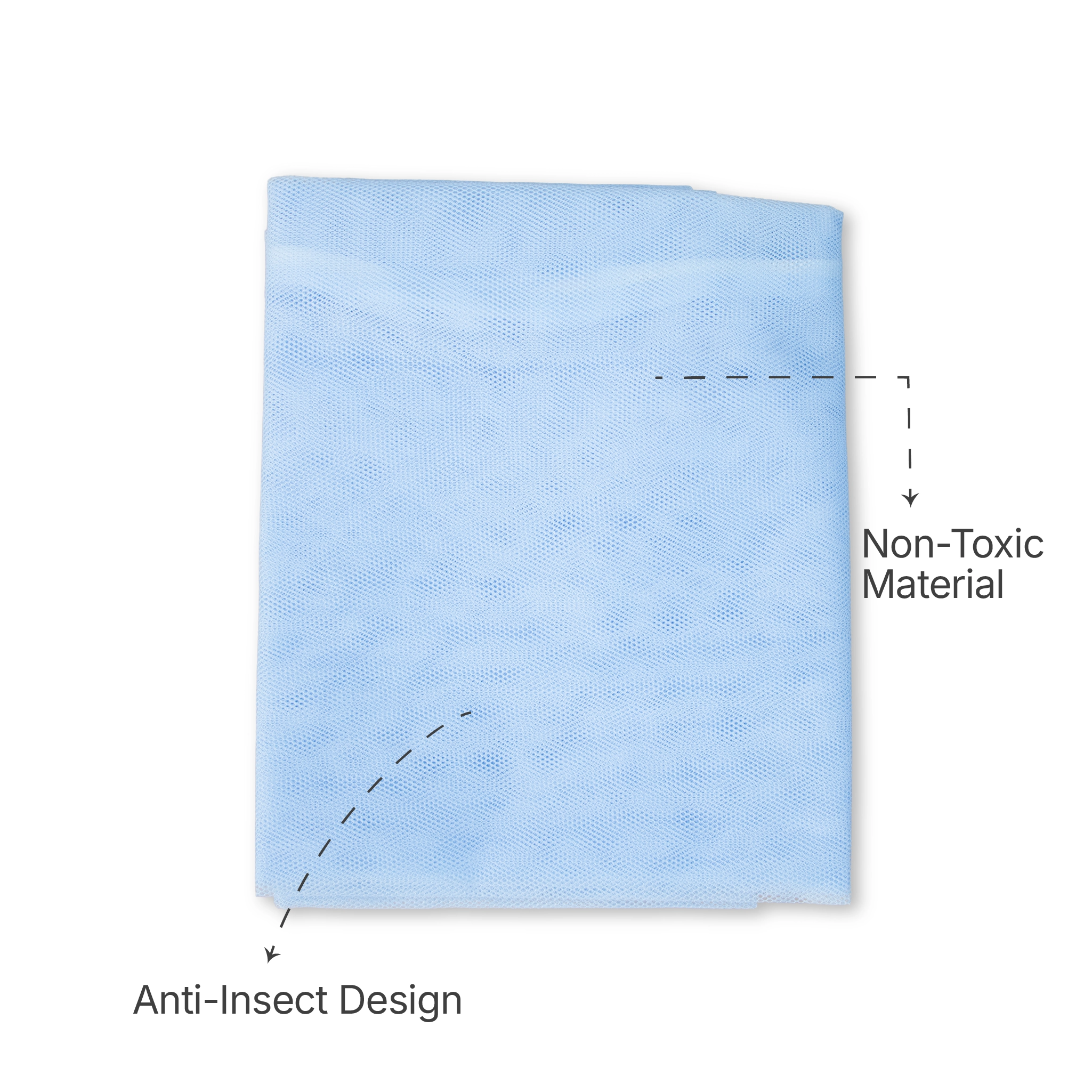 Breathable Baby Cradle Net with Zipper & Mosquito Protection