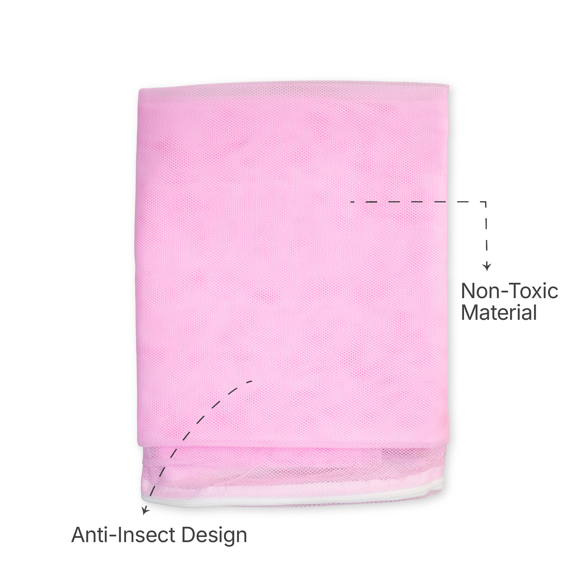 Breathable Baby Cradle Net with Zipper & Mosquito Protection