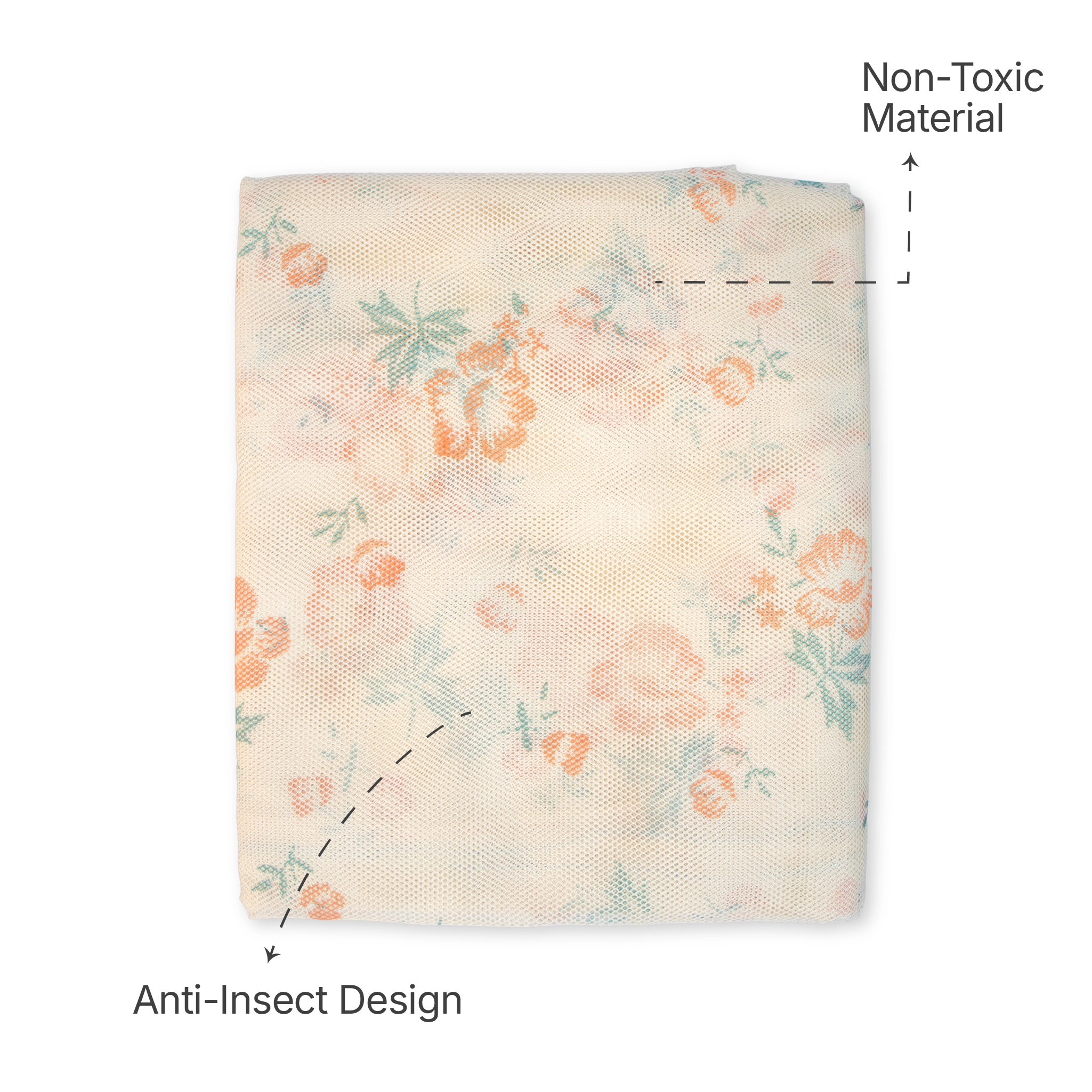 Breathable Mesh Cradle Net for Baby Hammock | Floral Print