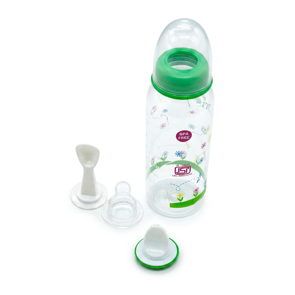 Kids Boon 3-in-1 BPA-Free Baby Feeding Bottle with Spoon Feeder & Nipple (250ml)