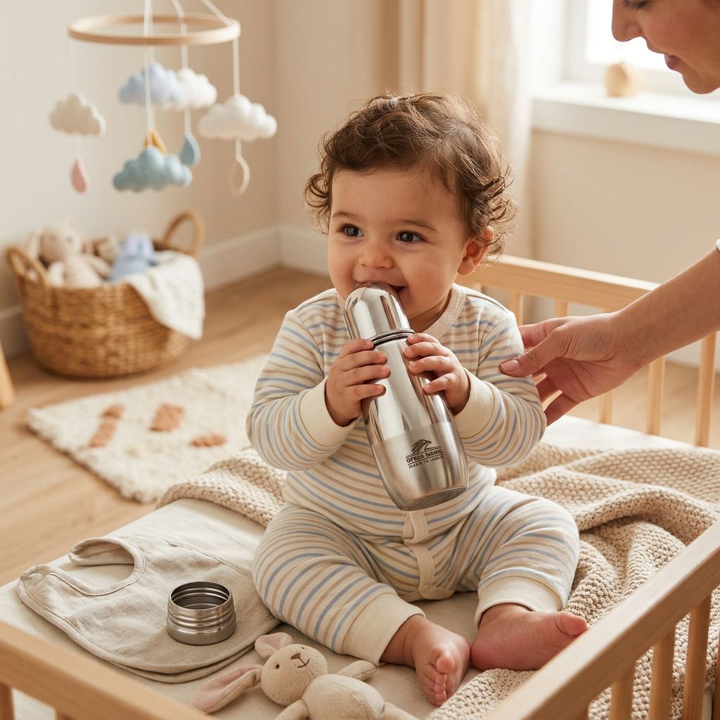 Steel Hawk Premium Stainless Steel Baby Feeding Bottle – BPA-Free, Unbreakable & Eco-Friendly