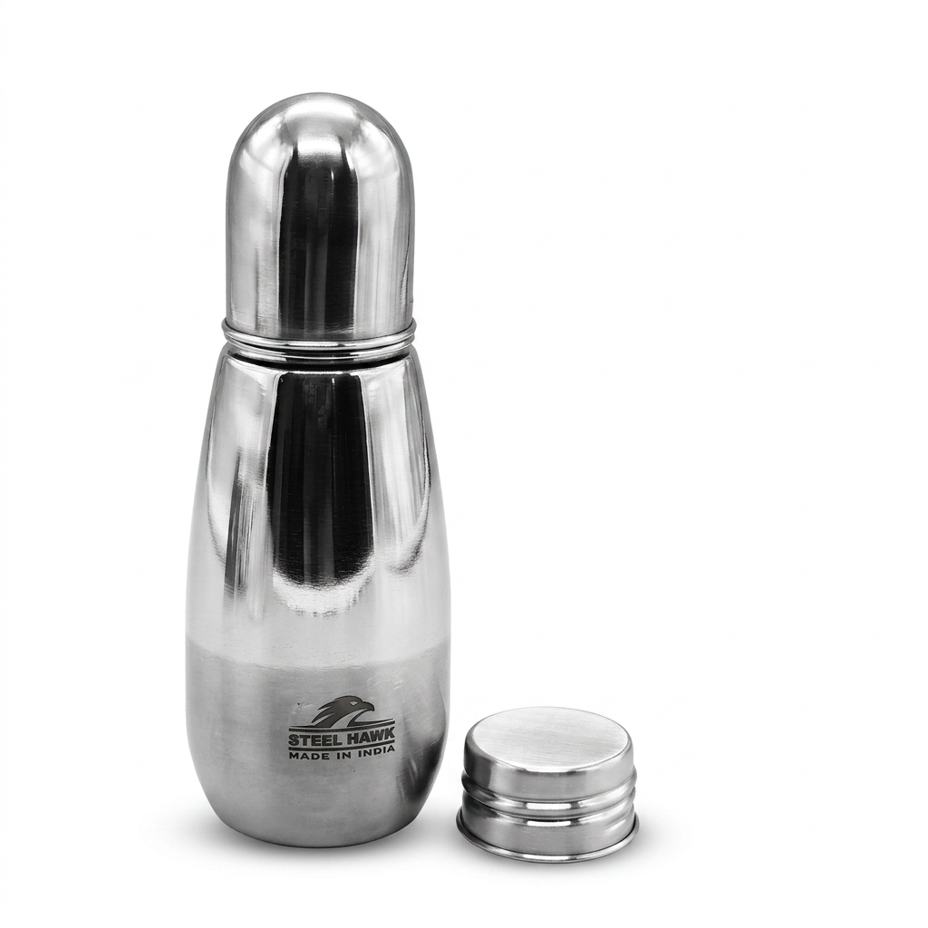 Steel Hawk Premium Stainless Steel Baby Feeding Bottle – BPA-Free, Unbreakable & Eco-Friendly