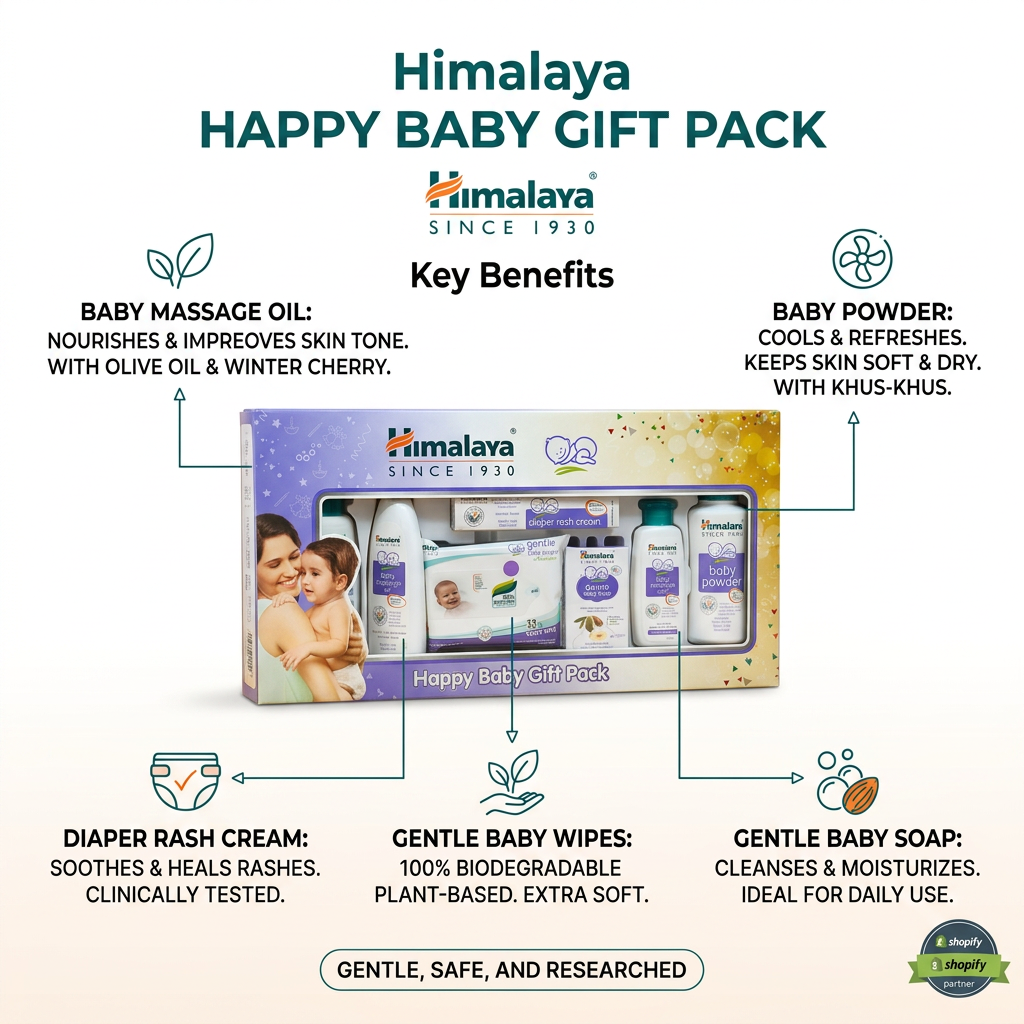 Himalaya Happy Baby Gift Pack | Complete Newborn Essentials Care Set | Natural Baby Products