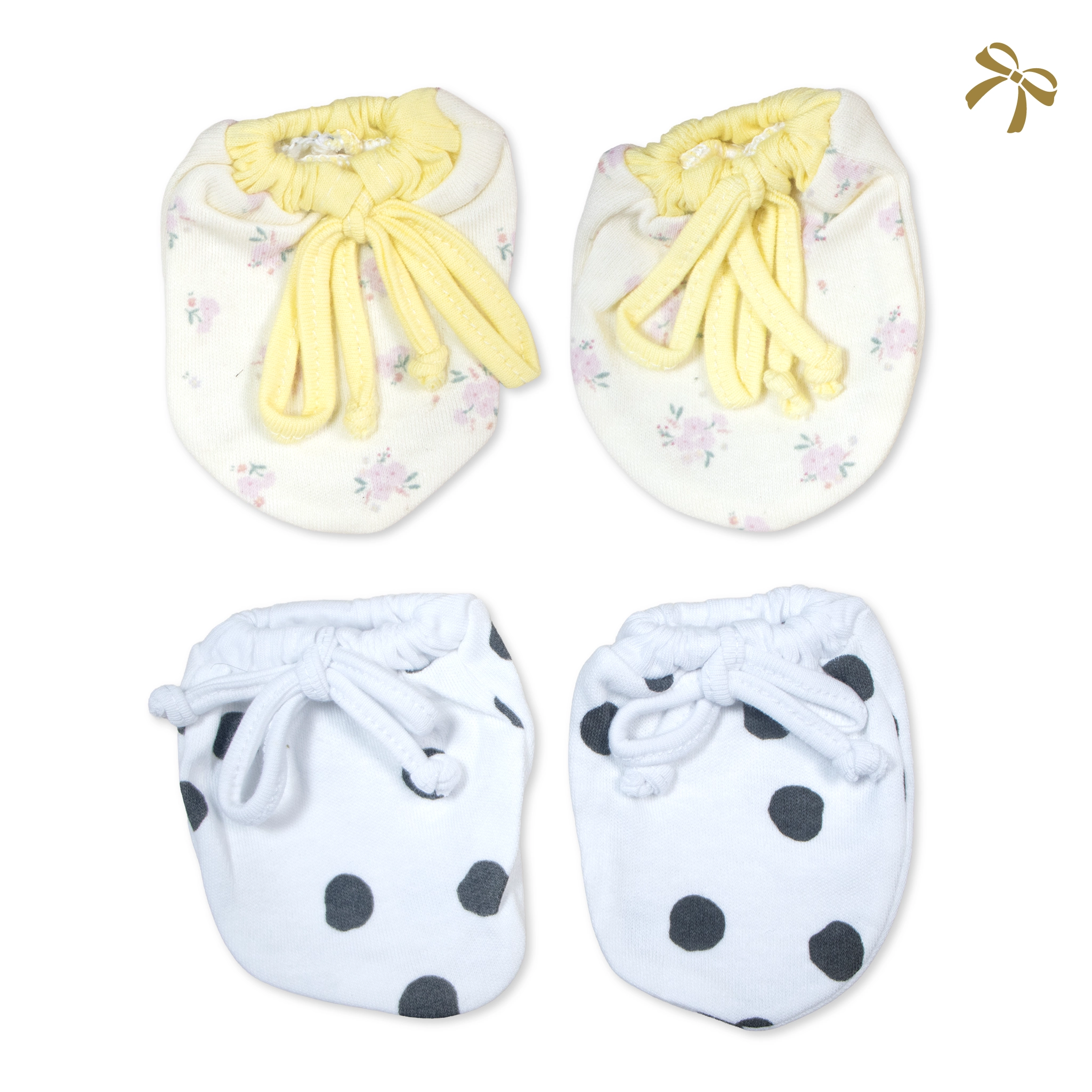 Ultra-Soft 100% Cotton Baby Mittens Set | Anti-Scratch Newborn Mittens (2-Pair Pack)
