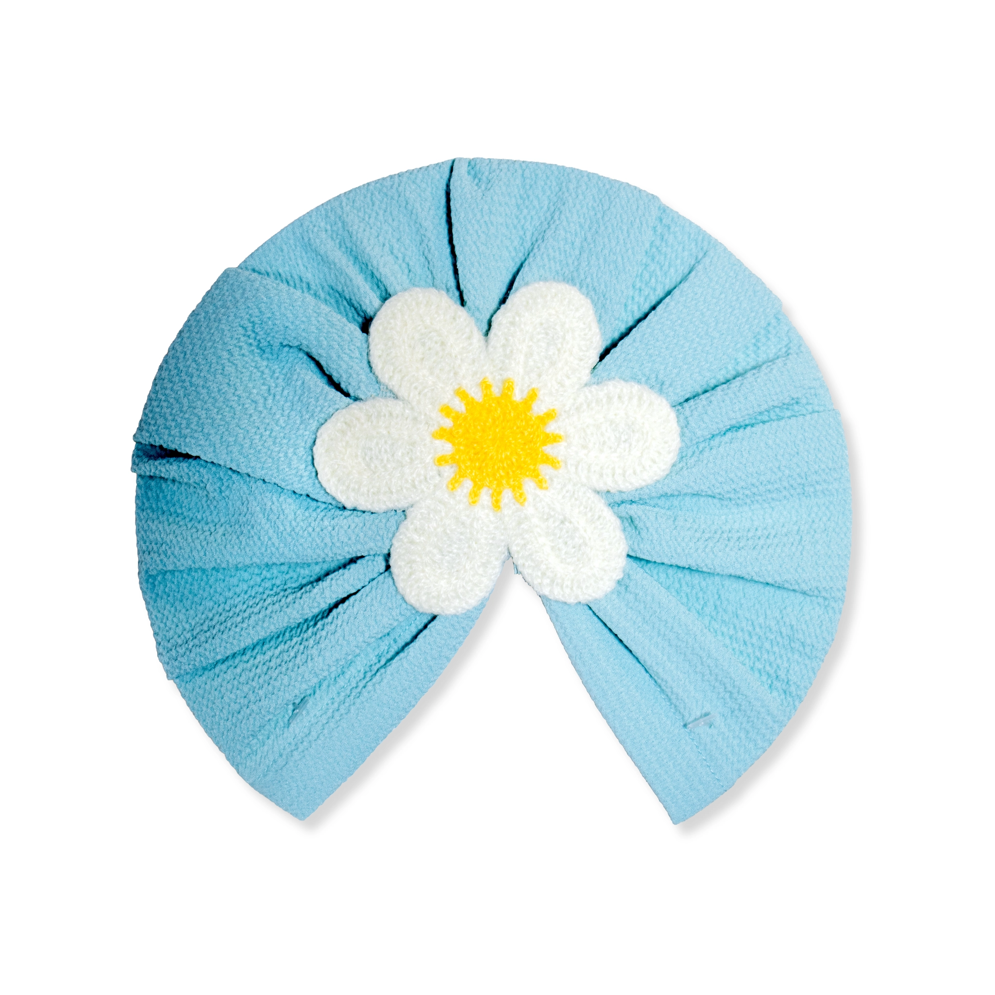 Daisy Floral Baby Turban Cap Combo - Pack of 2 Soft Pleated Headwraps