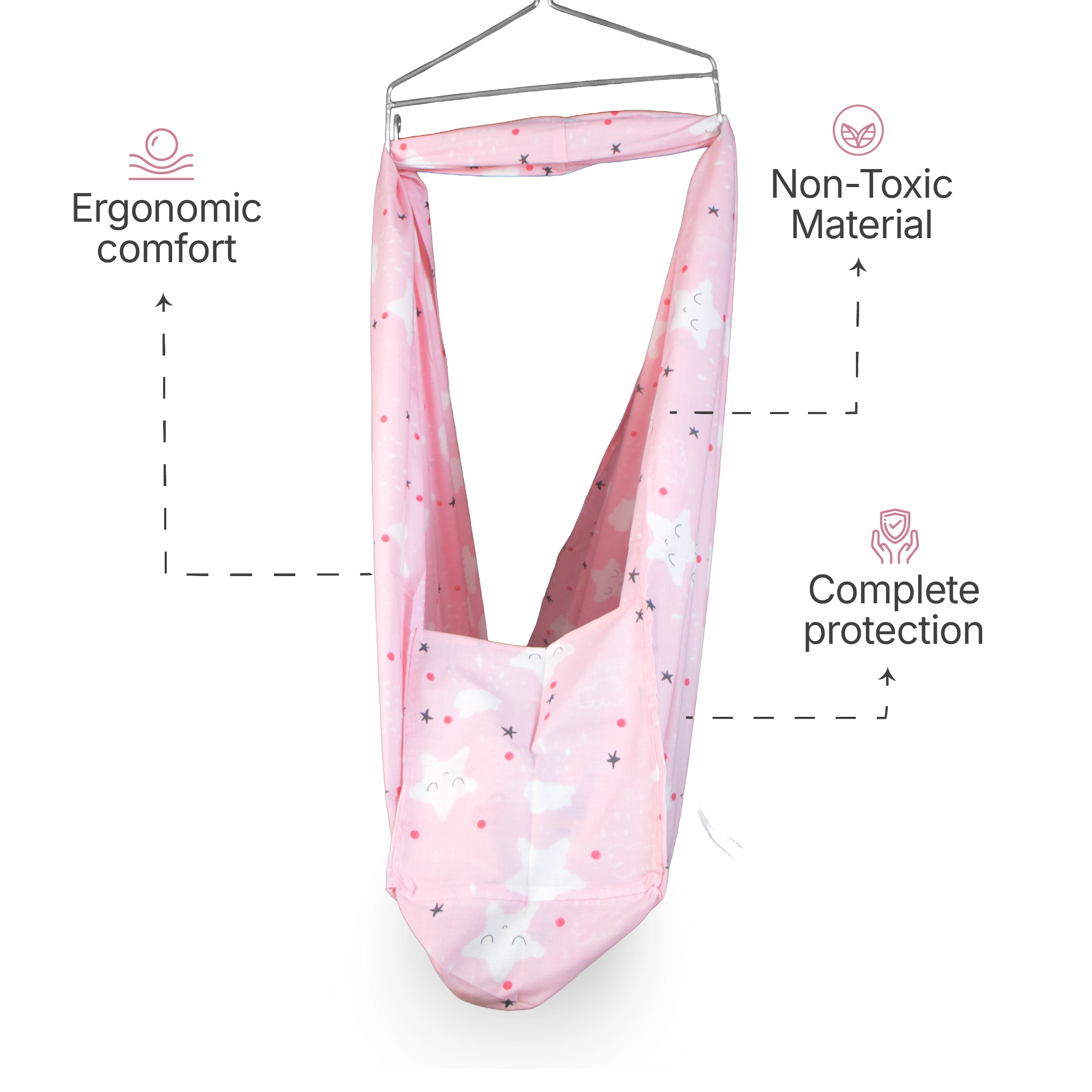 Premium 100% Cotton Hooded Baby Hammock Cradle Cloth
