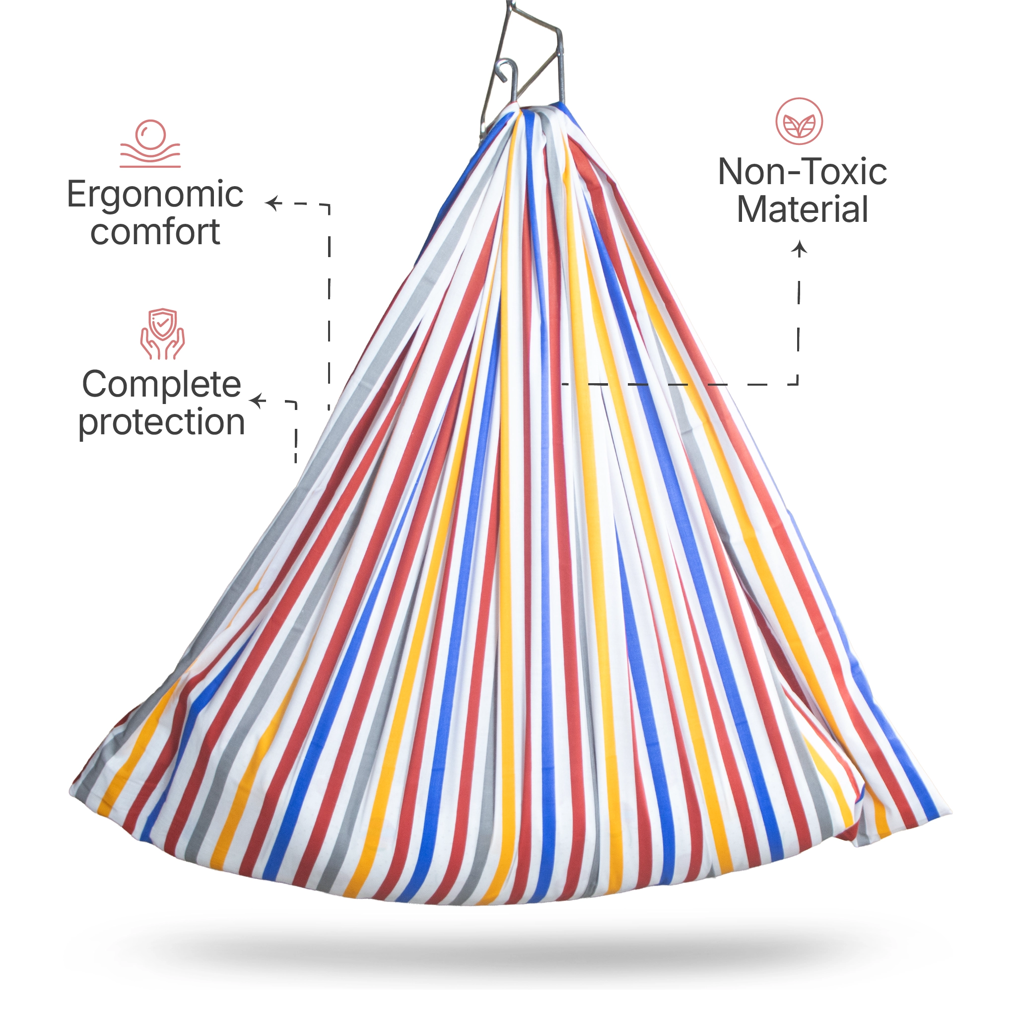 Premium Cotton Hammock Cradle Cloth | Breathable Striped Baby Swing Cradle Cloth(Pack of 1)