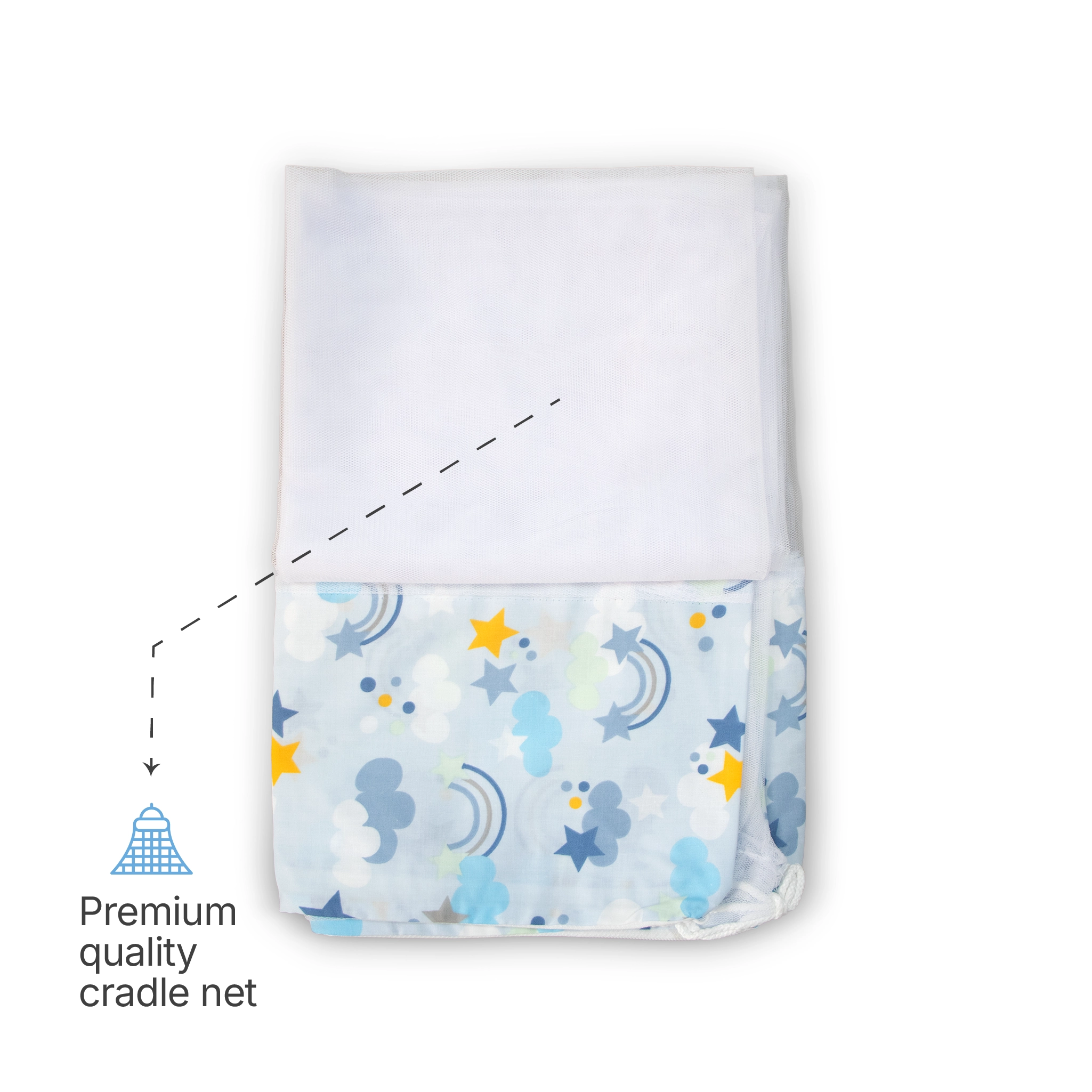 Premium Baby Hammock Cradle Combo | Attached Bed & Protective Mosquito Net