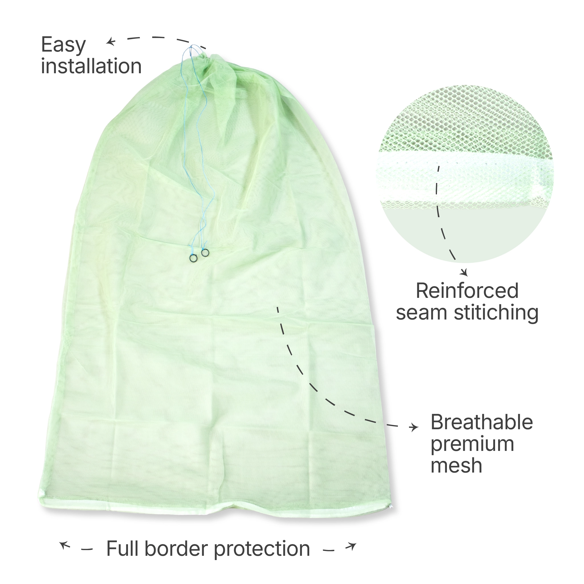 Breathable Baby Cradle Net with Zipper & Mosquito Protection