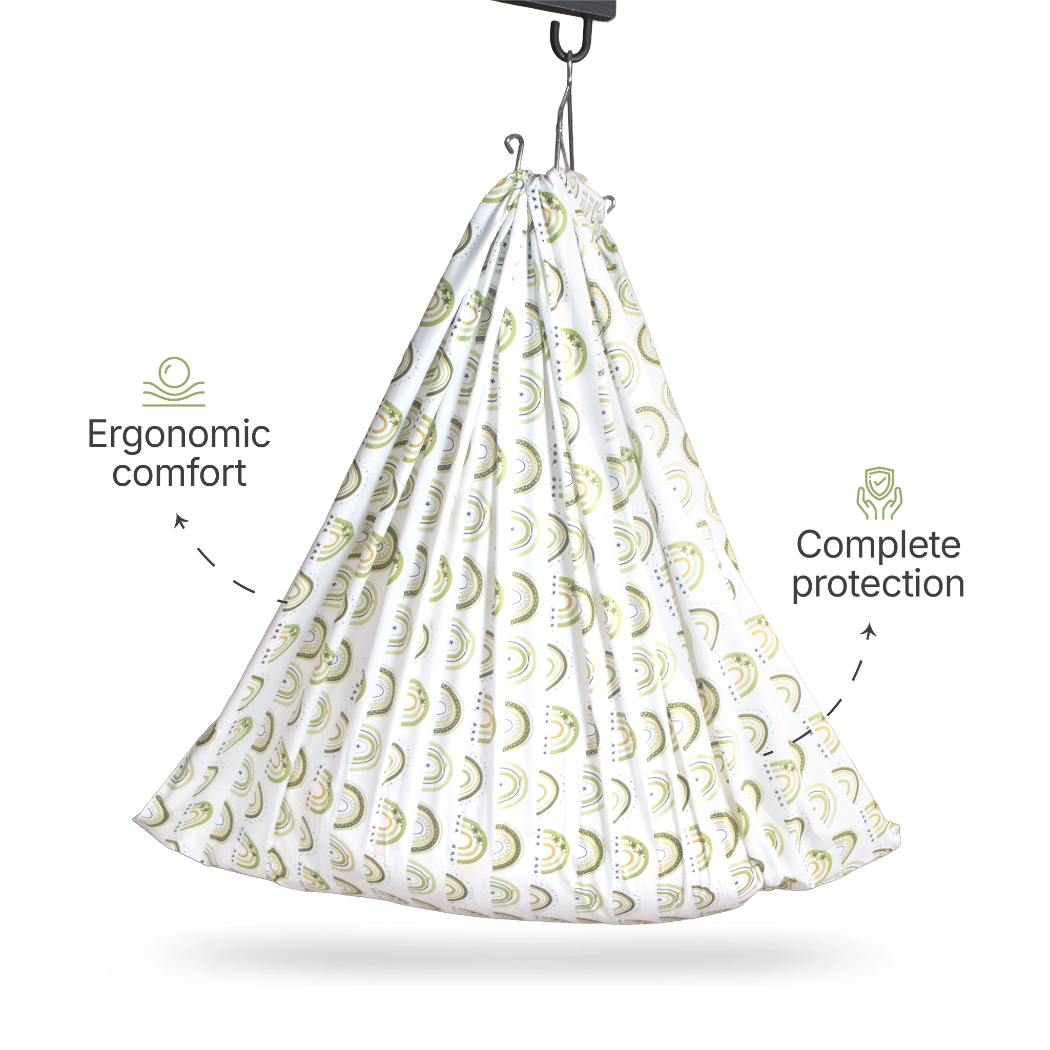 Premium Cotton Baby Hammock Cradle Cloth & Mosquito Net Combo Set (Breathable & Washable)