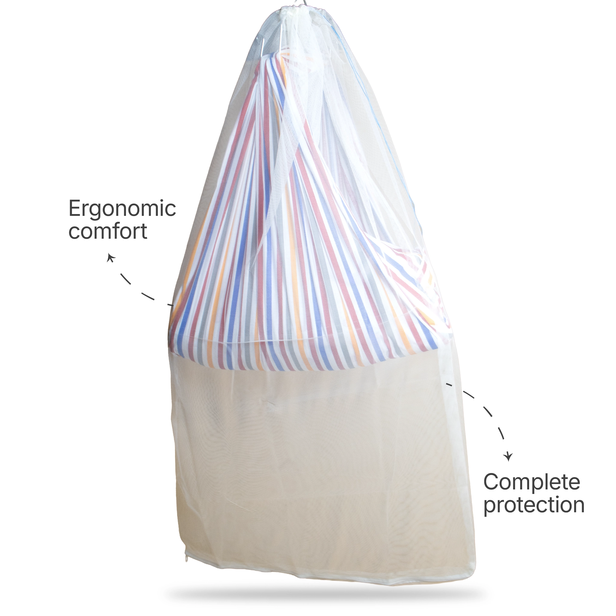 Breathable Baby Cradle Net with Zipper & Mosquito Protection