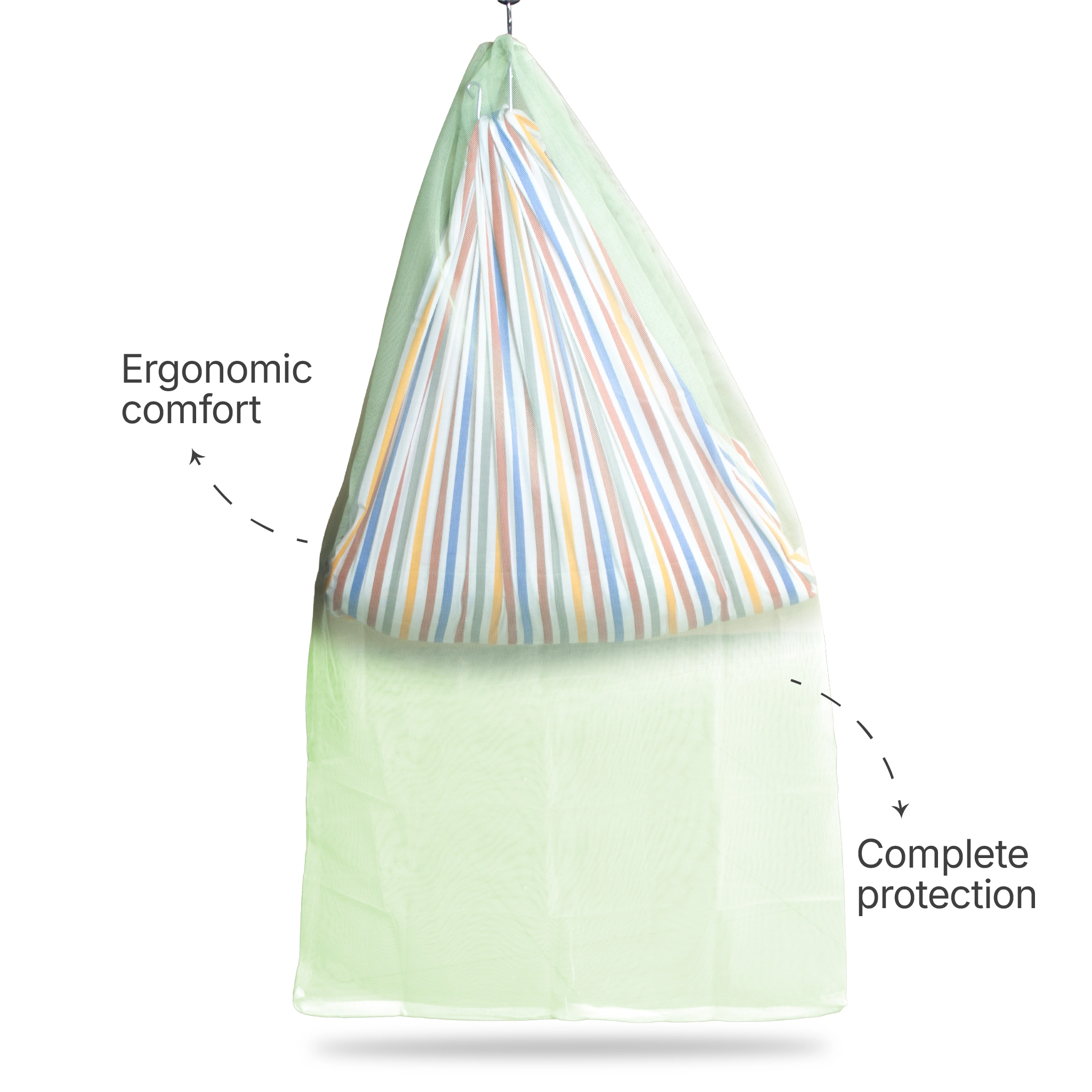 Breathable Baby Cradle Net with Zipper & Mosquito Protection