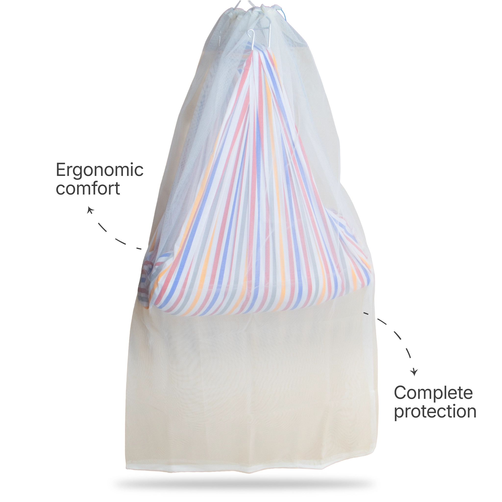 Breathable Baby Cradle Net with Zipper & Mosquito Protection