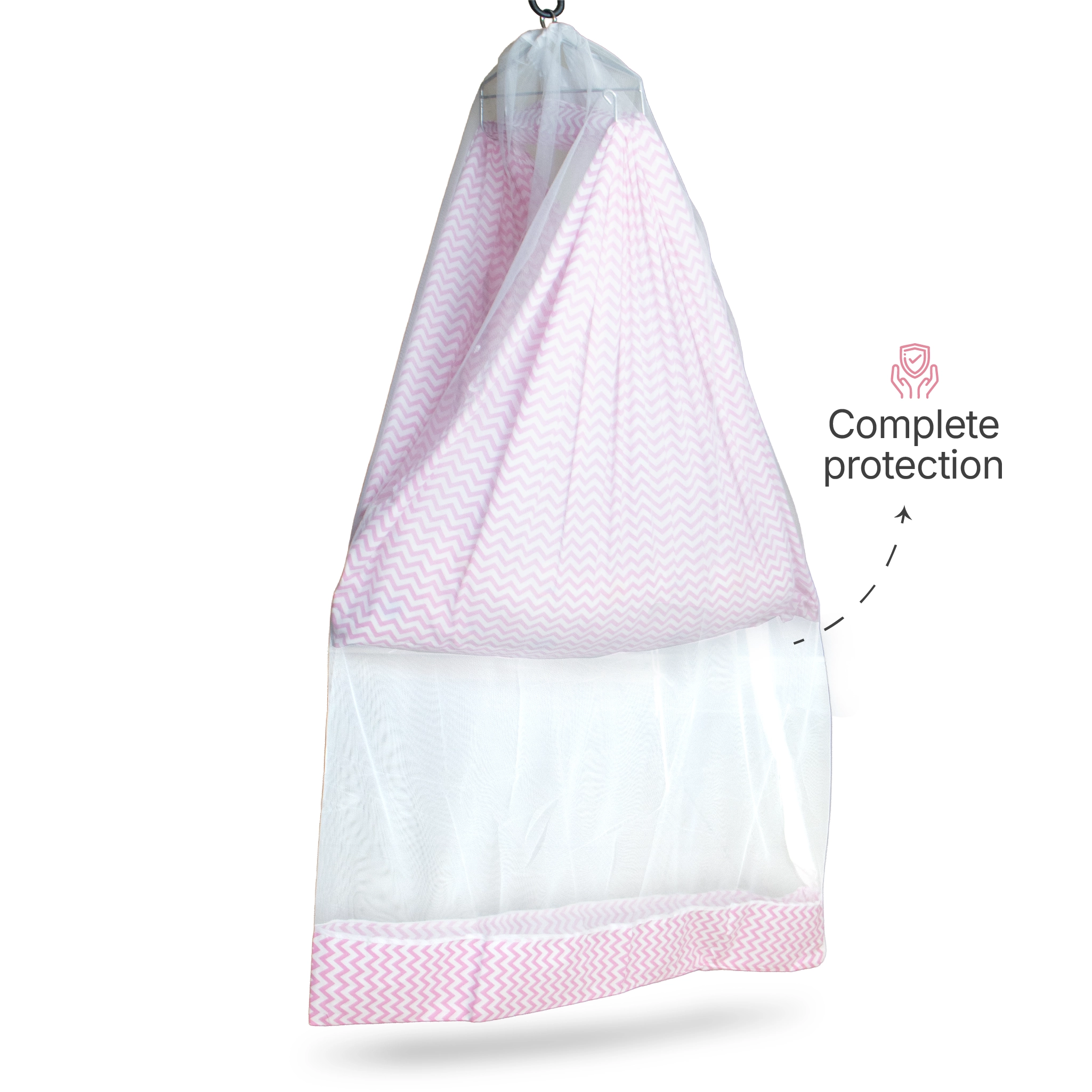 Premium Cotton Baby Hammock Cradle Cloth & Mosquito Net Combo Set (Breathable & Washable)