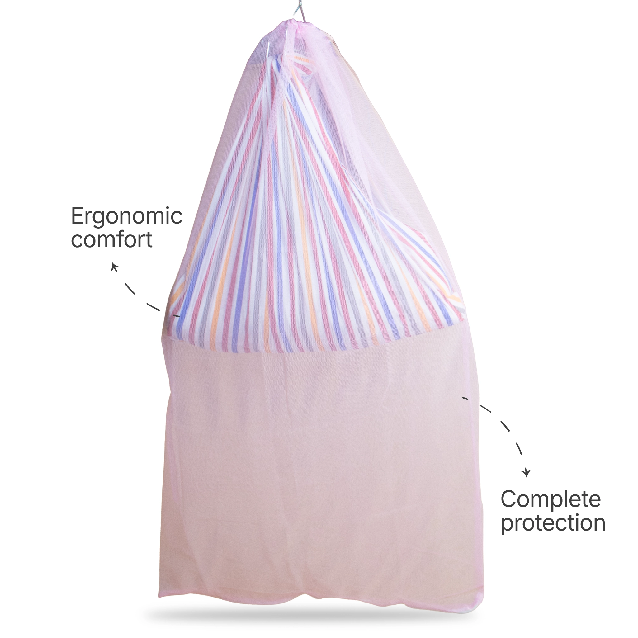 Breathable Baby Cradle Net with Zipper & Mosquito Protection