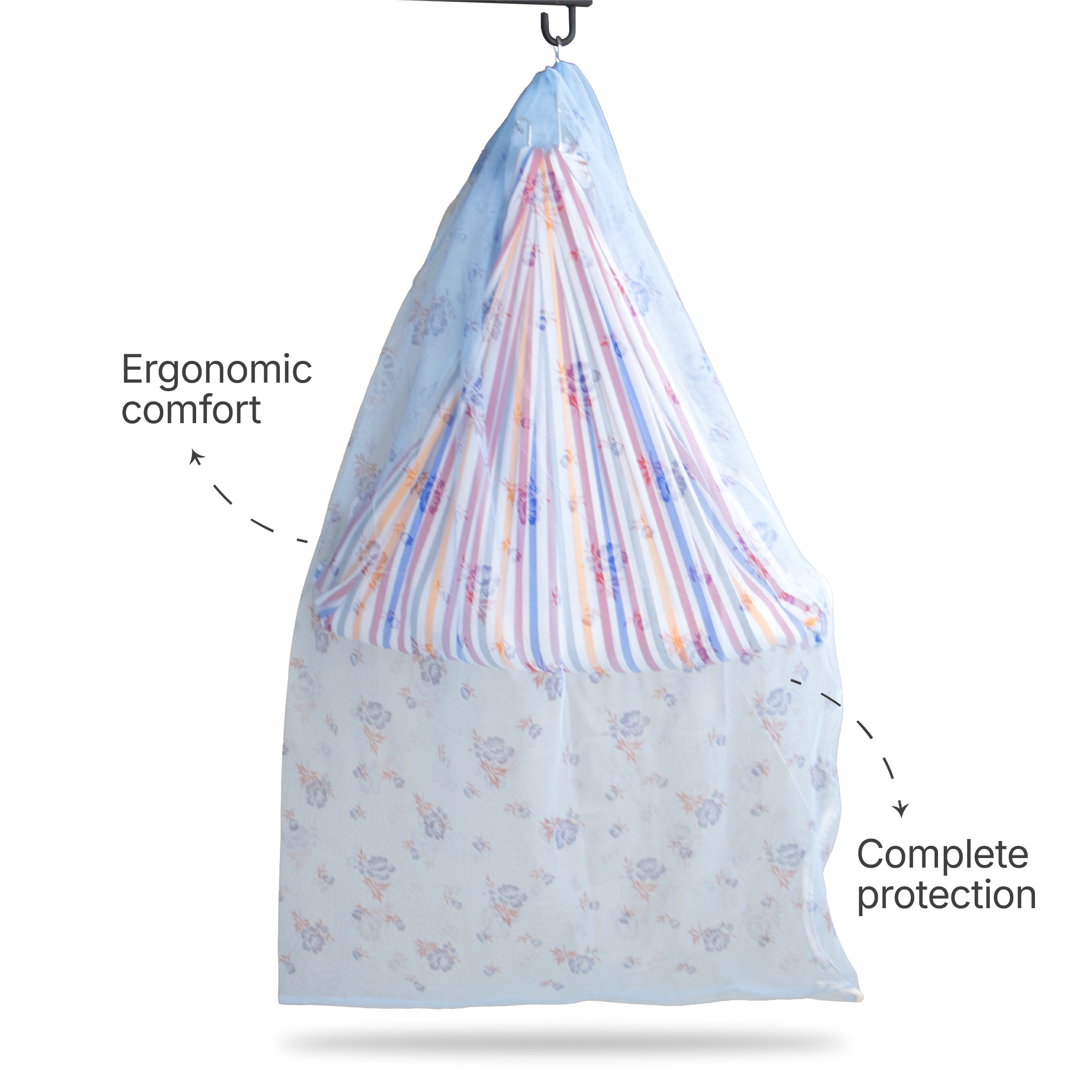 Breathable Mesh Cradle Net for Baby Hammock | Floral Print