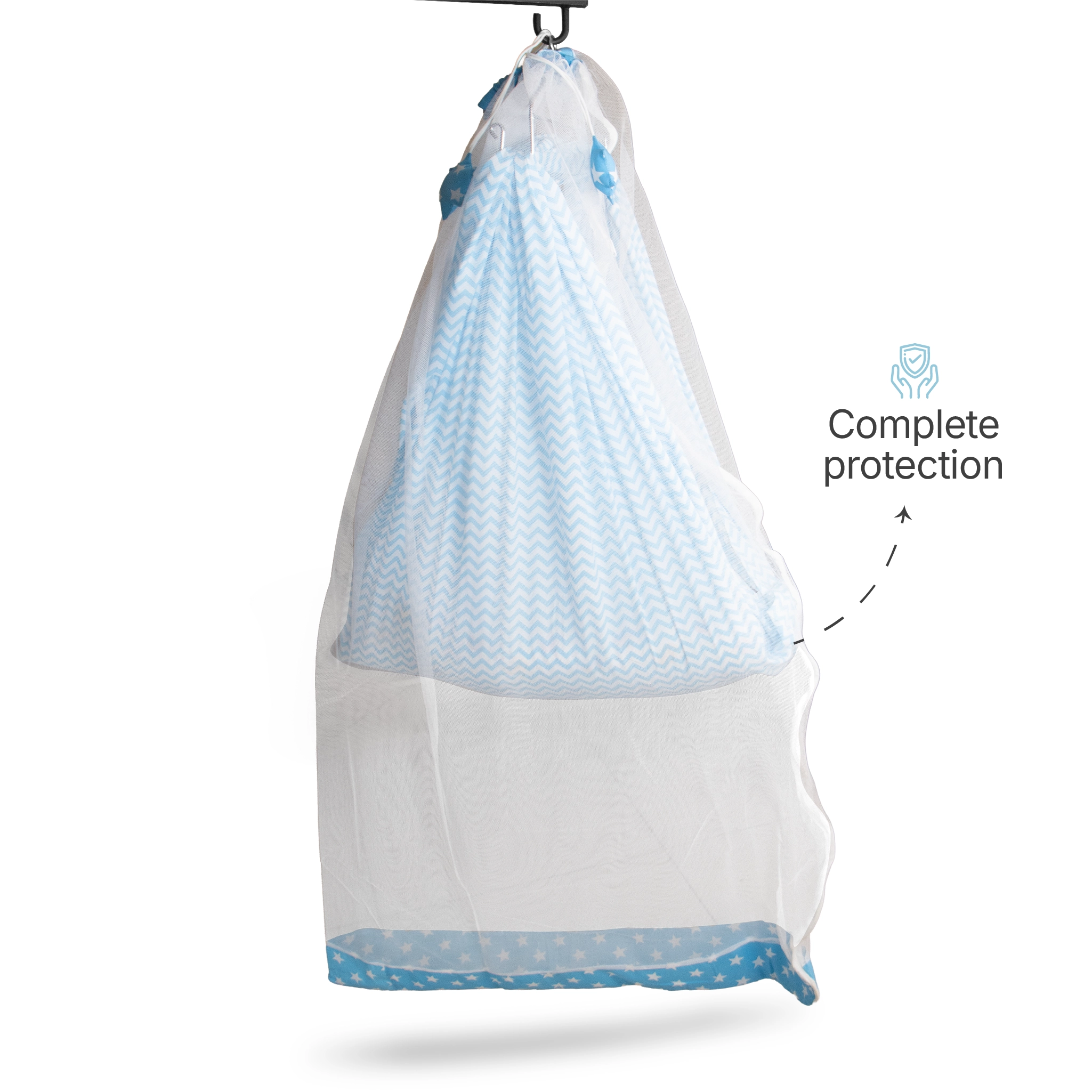 Premium Cotton Baby Hammock Cradle Cloth & Mosquito Net Combo Set (Breathable & Washable)