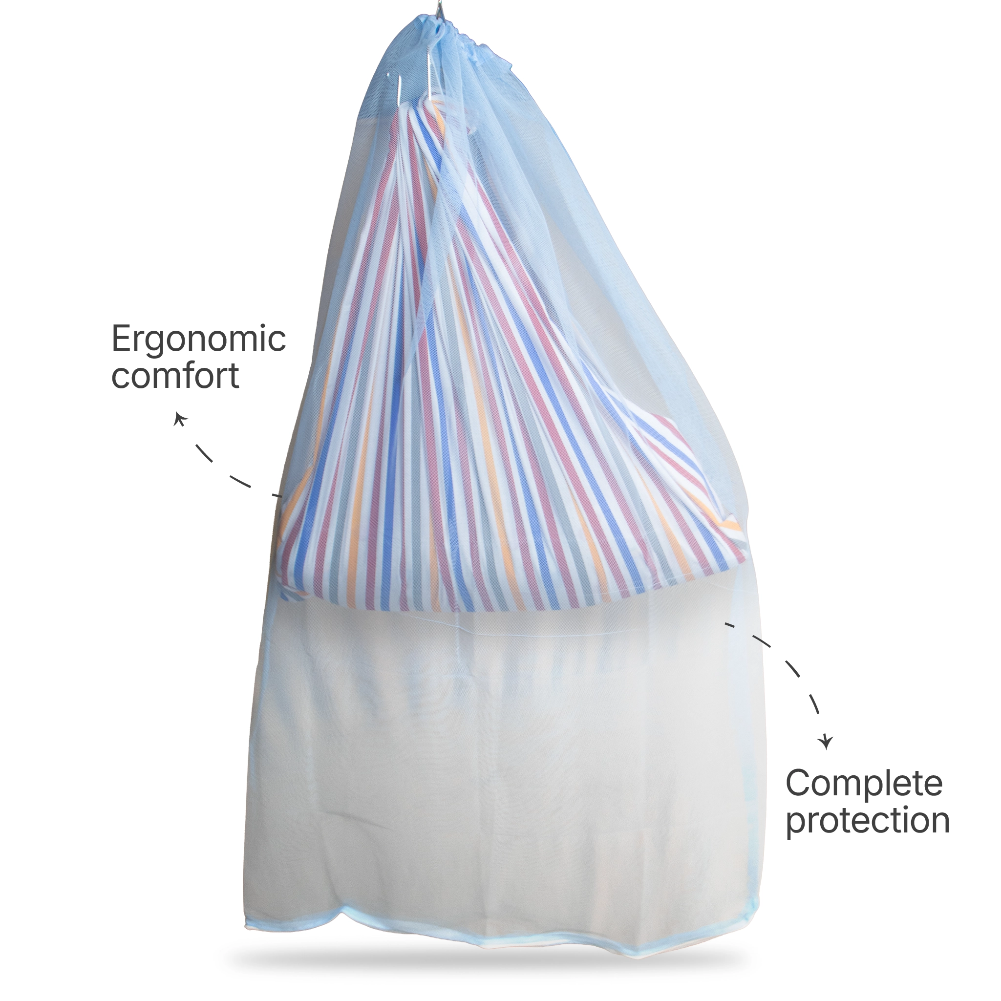 Breathable Baby Cradle Net with Zipper & Mosquito Protection