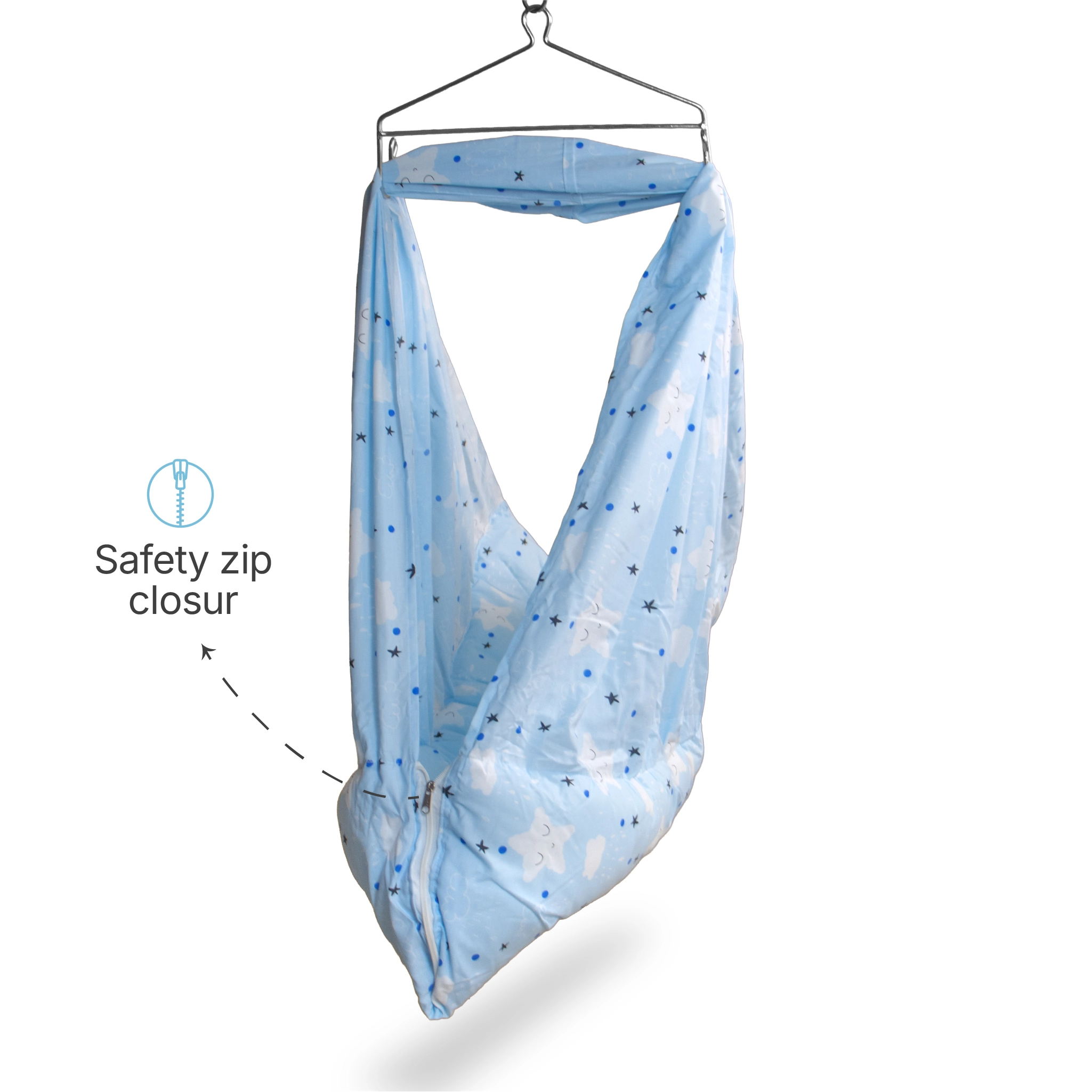 Premium Baby Hammock Cradle Combo | Attached Bed & Protective Mosquito Net