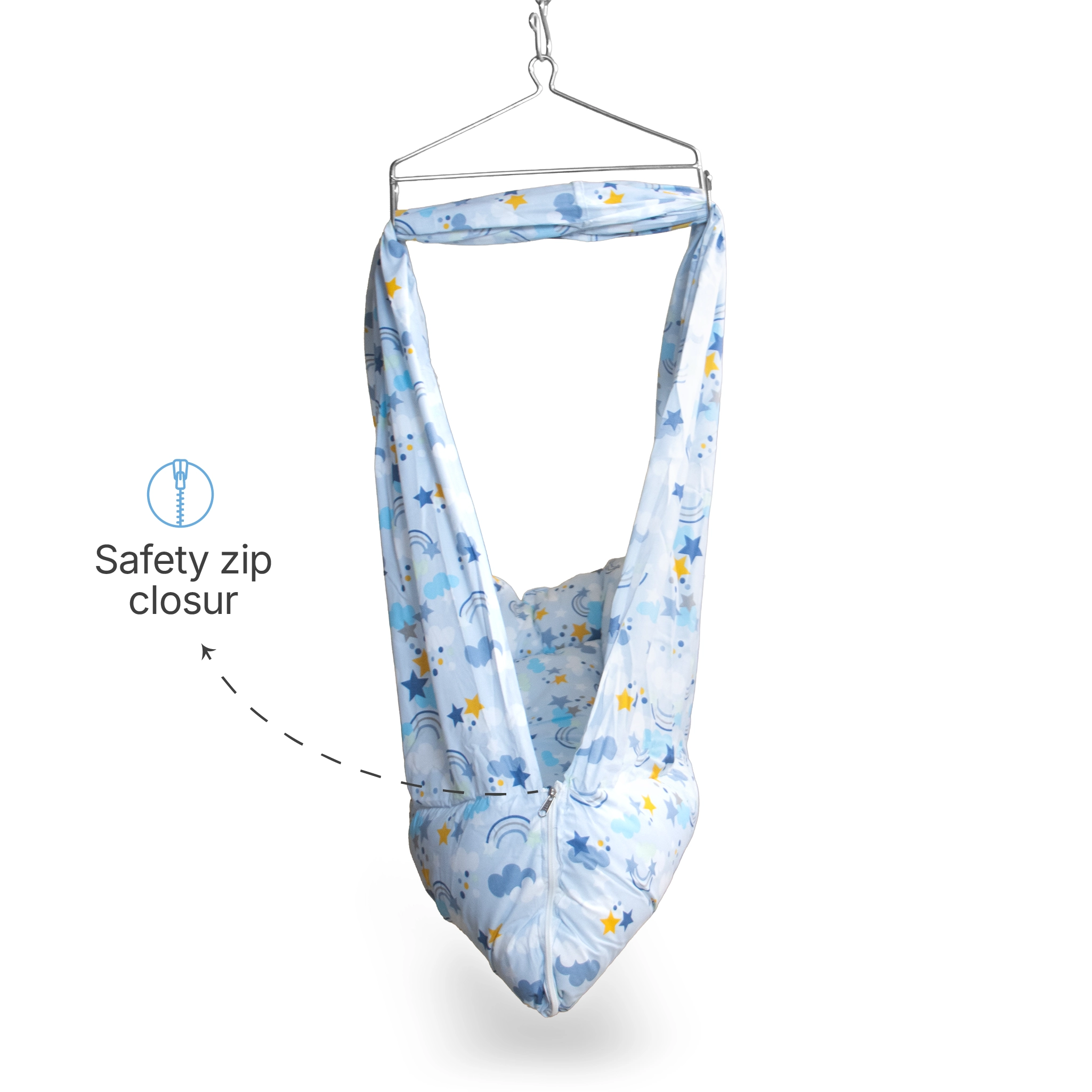 Premium Baby Hammock Cradle Combo | Attached Bed & Protective Mosquito Net