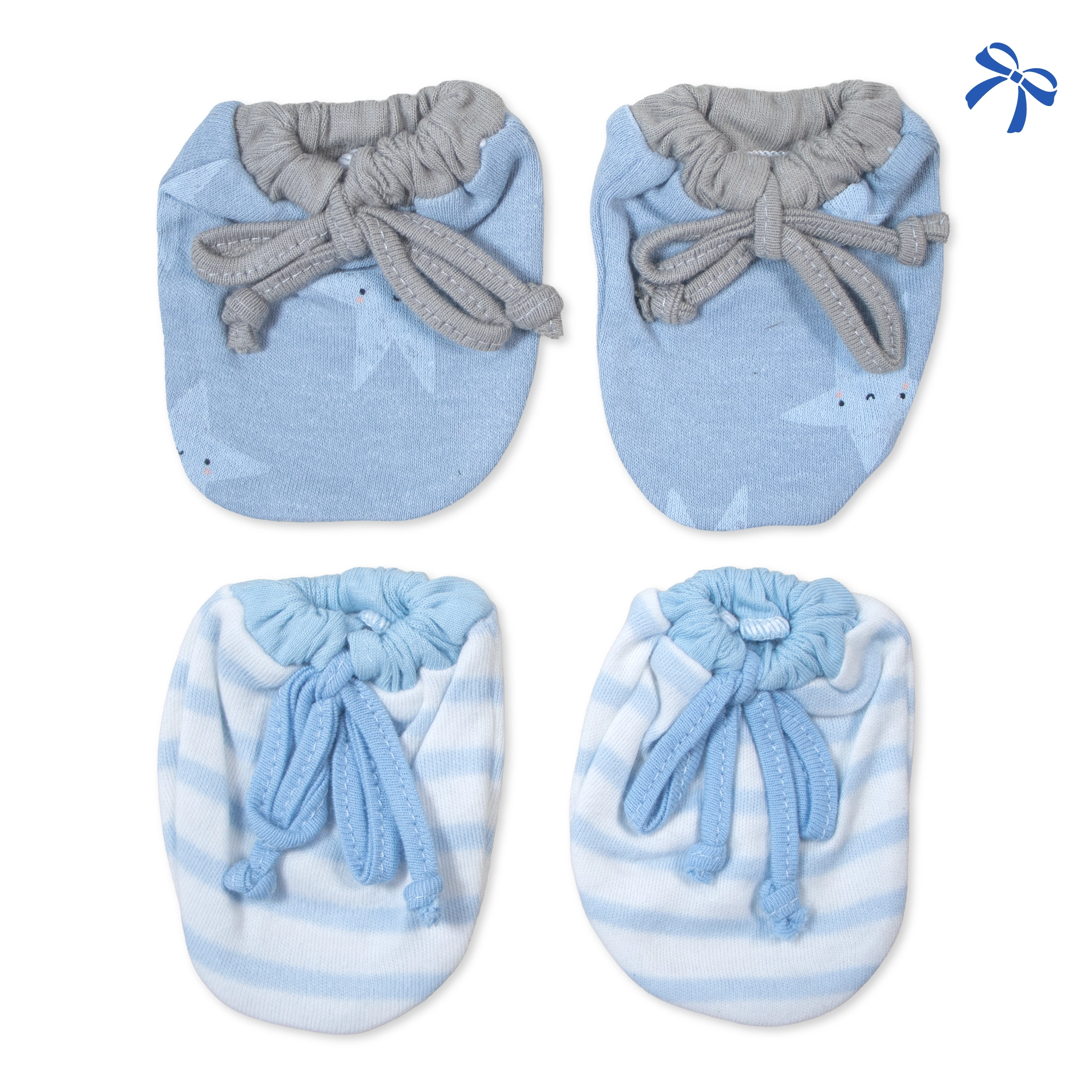 Ultra-Soft 100% Cotton Baby Mittens Set | Anti-Scratch Newborn Mittens (2-Pair Pack)