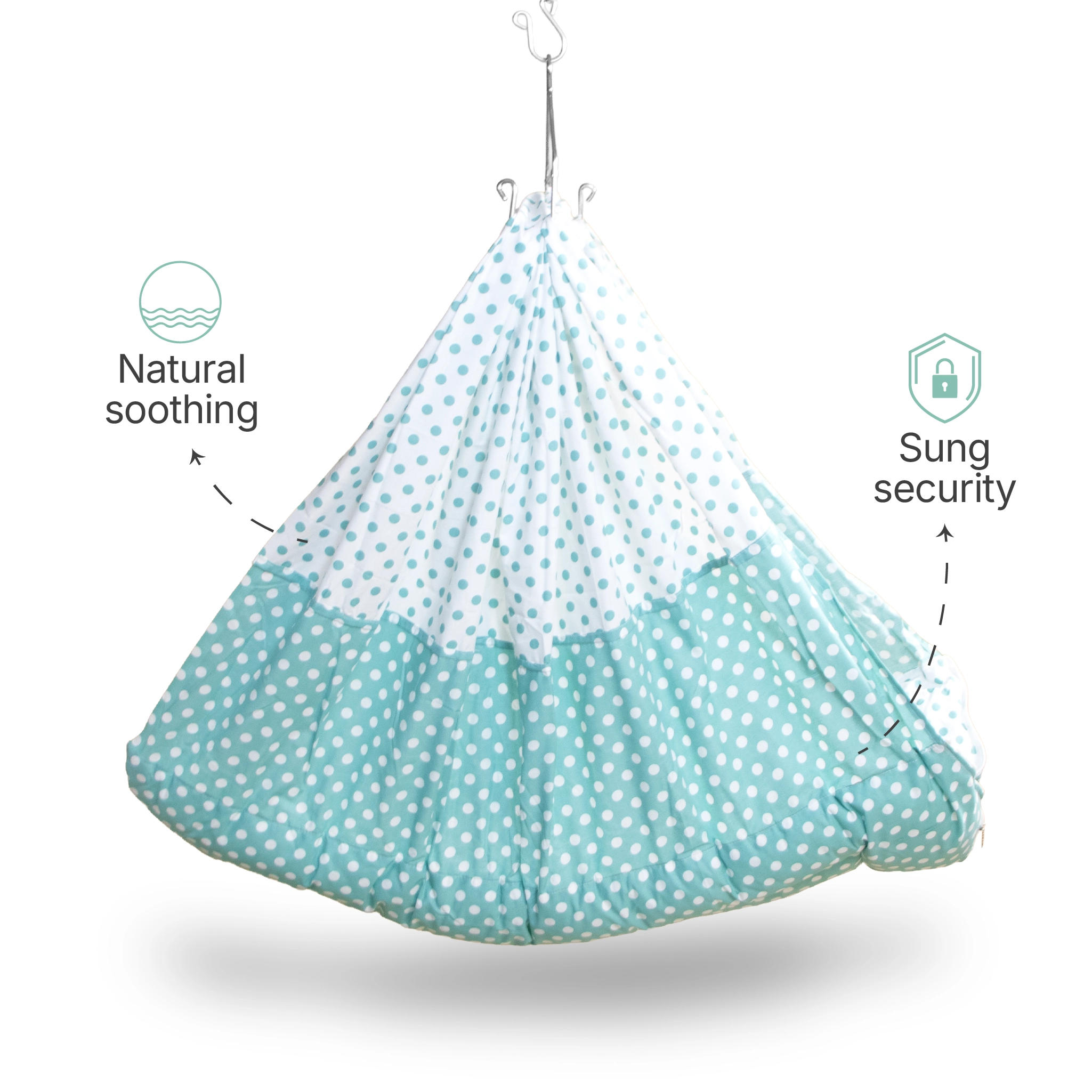 Premium Baby Hammock Cradle Combo | Attached Bed & Protective Mosquito Net