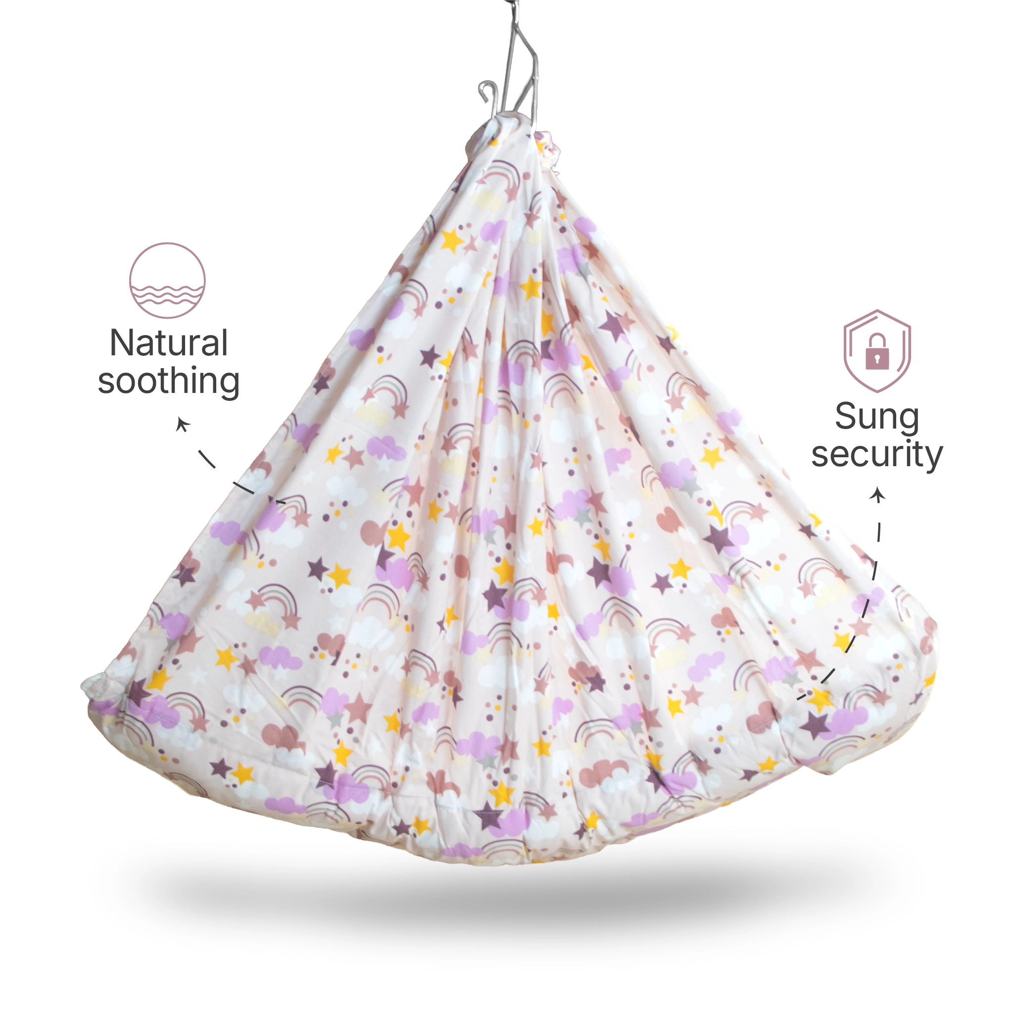 Premium Baby Hammock Cradle Combo | Attached Bed & Protective Mosquito Net