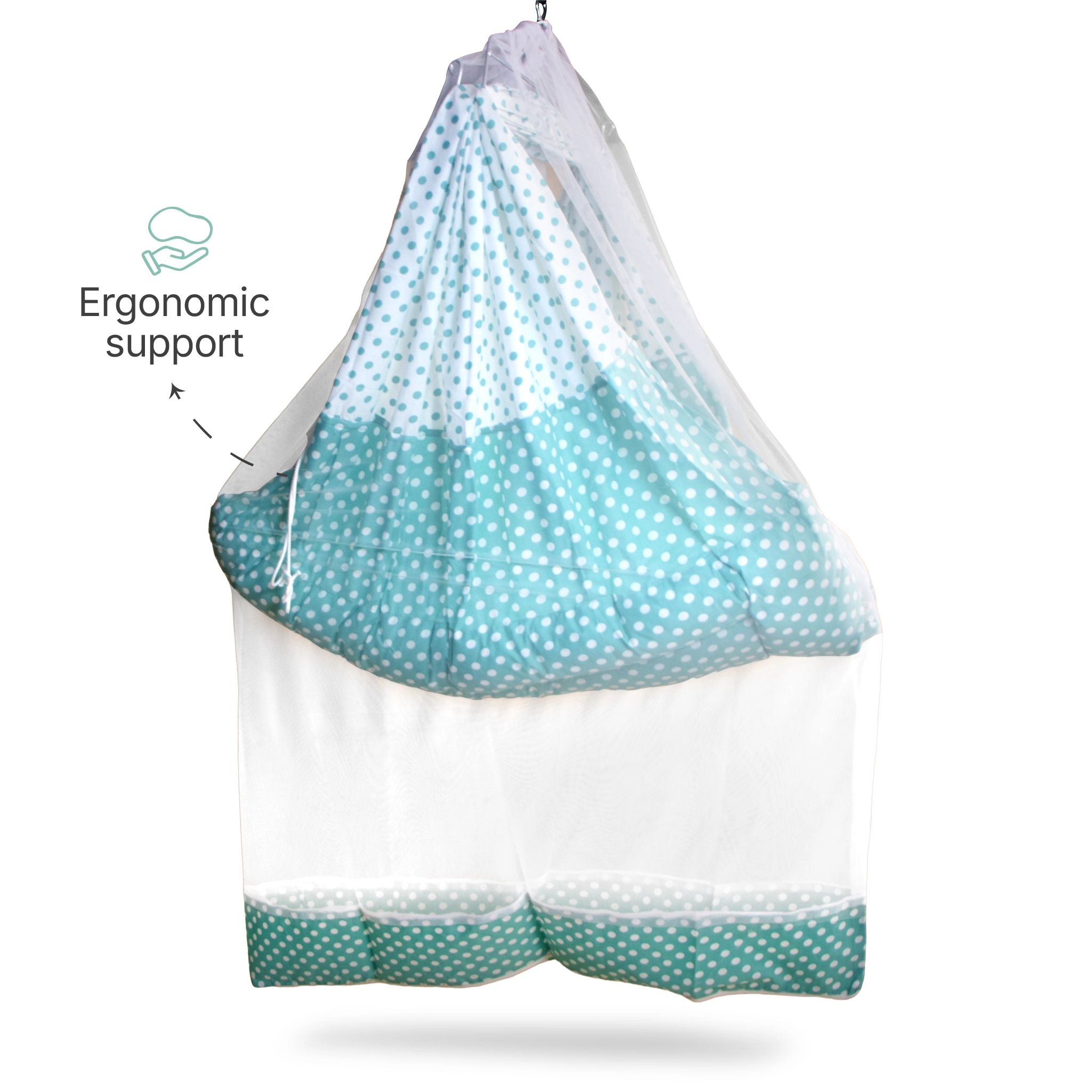 Premium Baby Hammock Cradle Combo | Attached Bed & Protective Mosquito Net