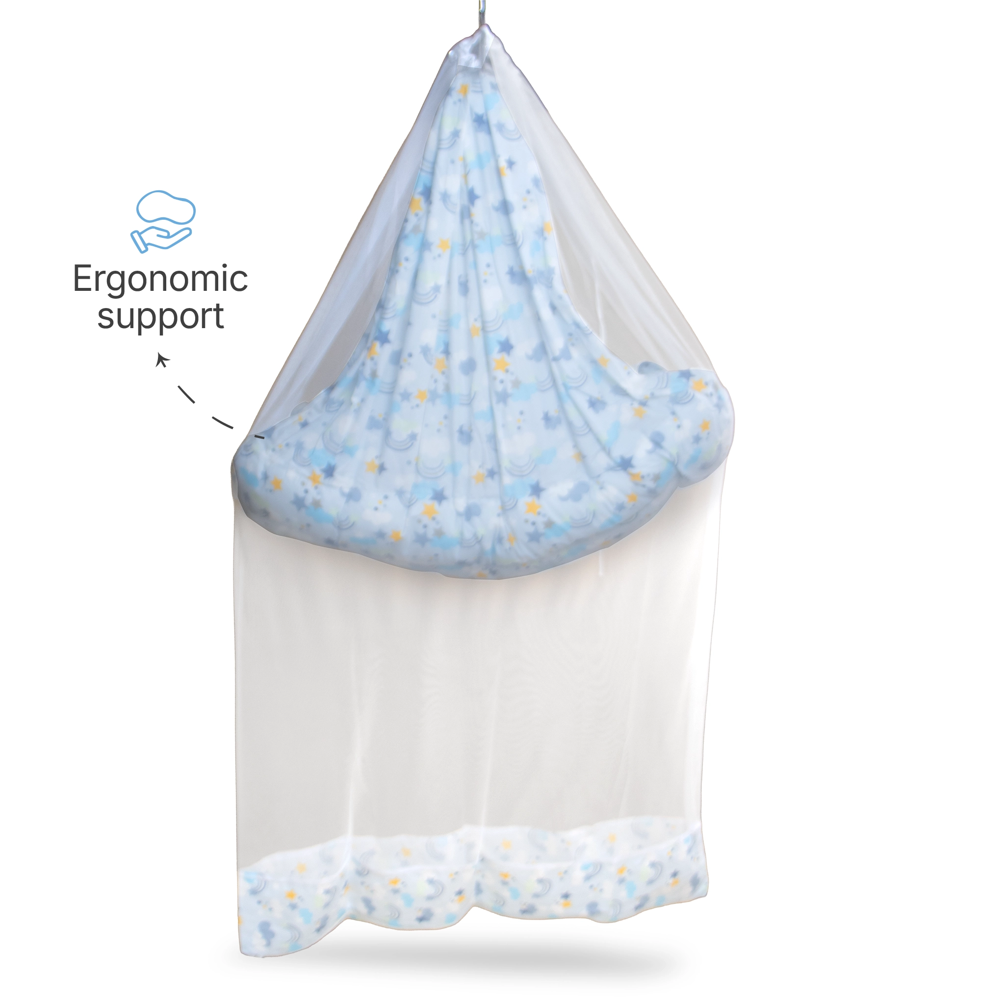 Premium Baby Hammock Cradle Combo | Attached Bed & Protective Mosquito Net