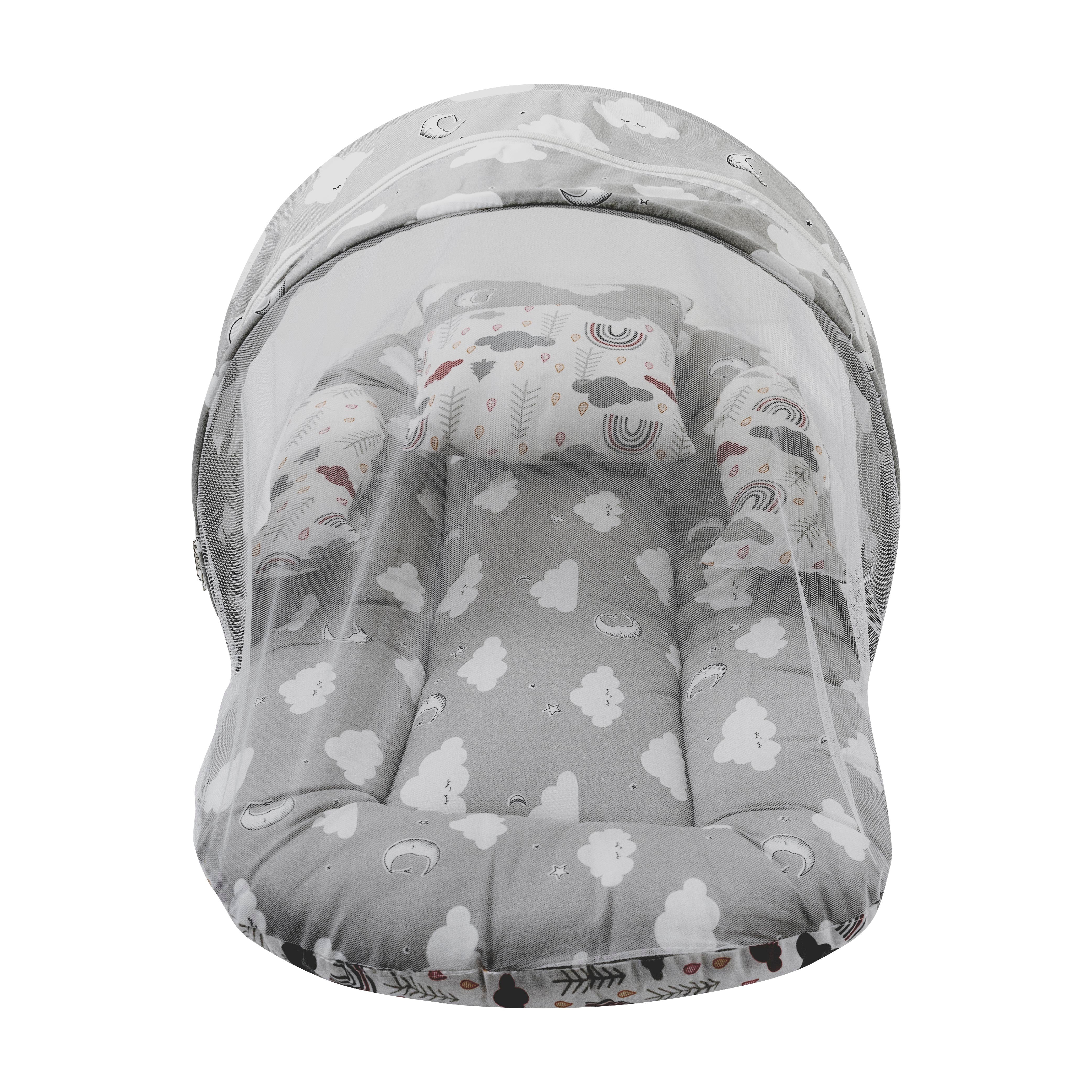 Kids Boon Premium Baby Mosquito Net Bed Set with Pillows | Portable Newborn Sleep Essential
