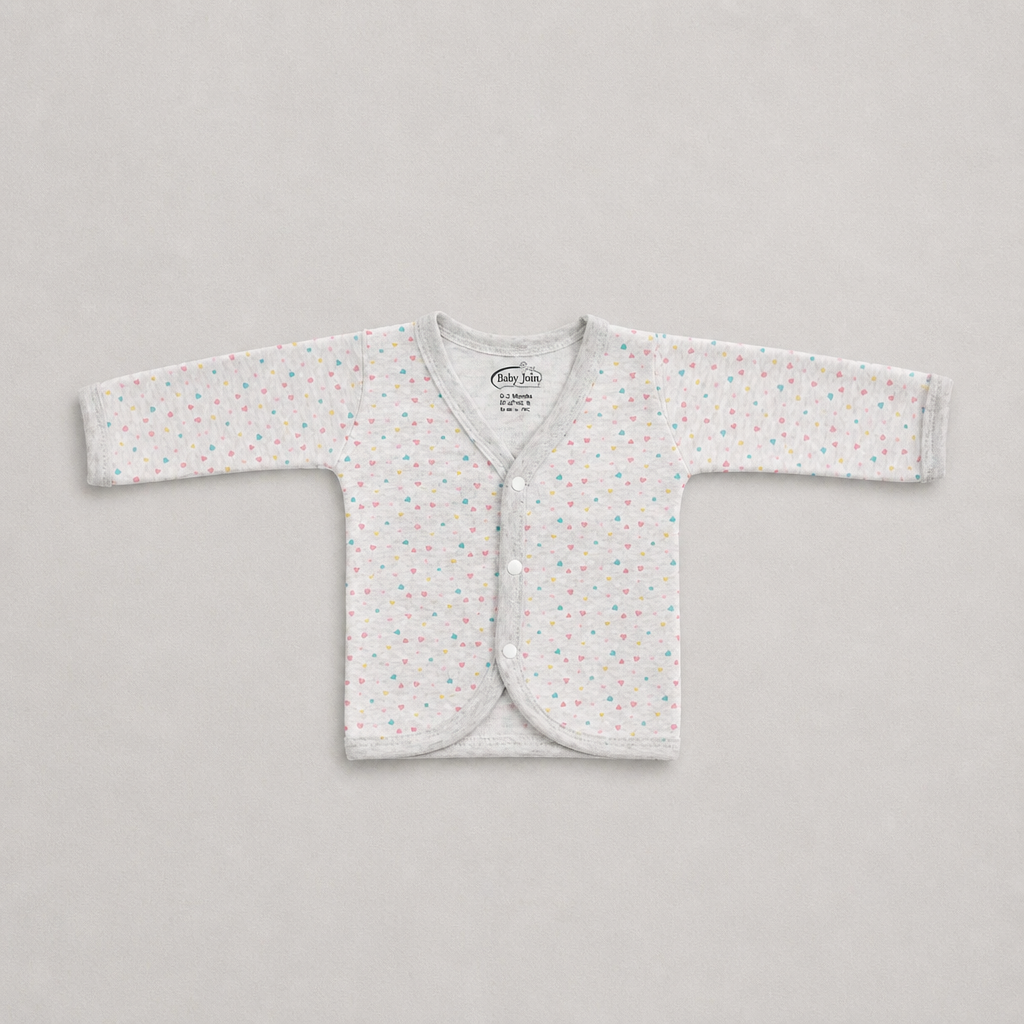 Unisex Baby 100% Pure Cotton Full Sleeve Front Open Jhabla Set (Pack of 10) - Size S (1 to 3 Months)