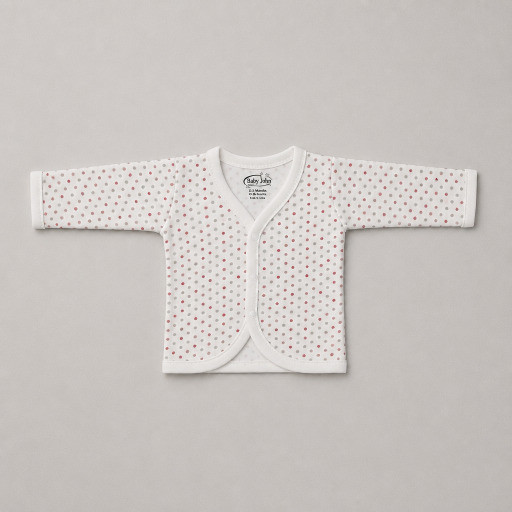Unisex Baby 100% Pure Cotton Full Sleeve Front Open Jhabla Set (Pack of 10) - Size S (1 to 3 Months)