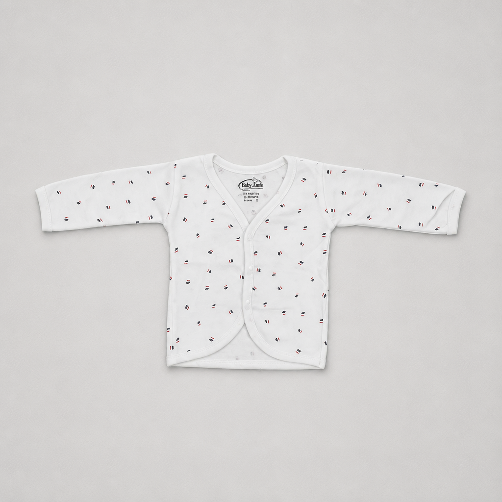 Unisex Baby 100% Pure Cotton Full Sleeve Front Open Jhabla Set (Pack of 10) - Size S (1 to 3 Months)