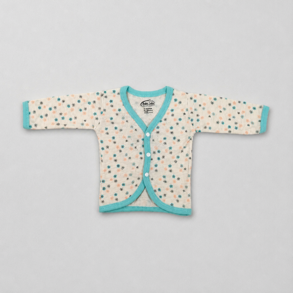 Unisex Baby 100% Pure Cotton Full Sleeve Front Open Jhabla Set (Pack of 10) - Size S (1 to 3 Months)