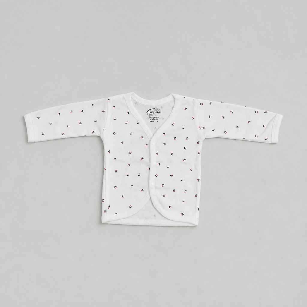 Unisex Baby 100% Pure Cotton Full Sleeve Front Open Jhabla Set (Pack of 10) - Size S (1 to 3 Months)