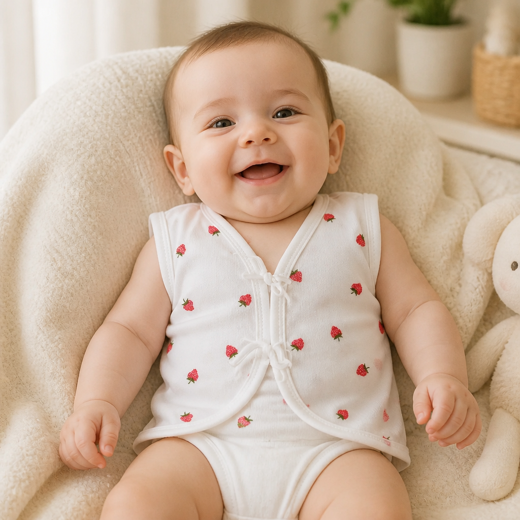Unisex Baby 100% Pure Cotton Sleeveless Jhabla Vests (Pack of 10, Size: 1-3 Months)