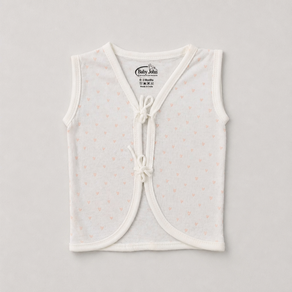 Unisex Baby 100% Pure Cotton Sleeveless Jhabla Vests (Pack of 10, Size: 1-3 Months)