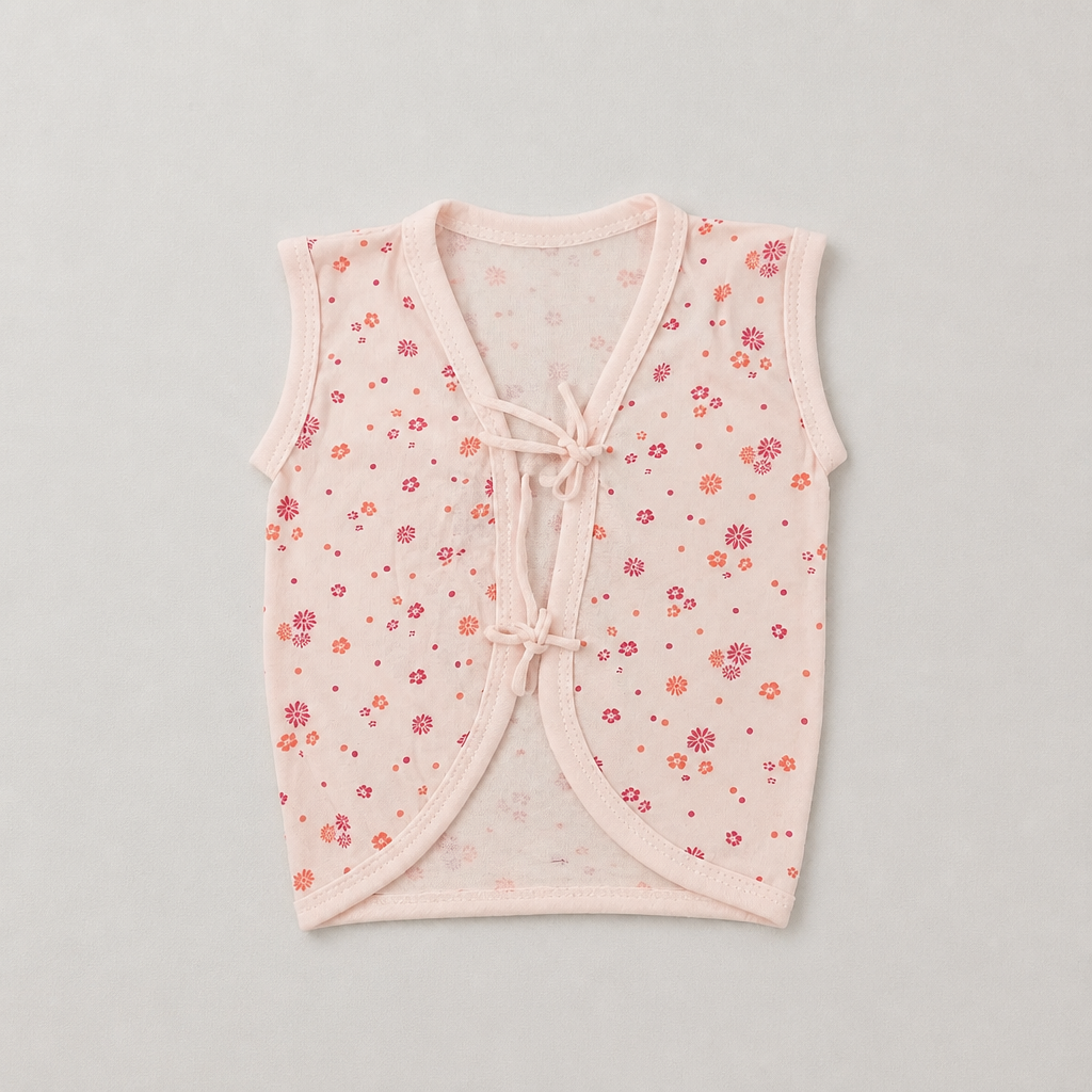 Unisex Baby 100% Pure Cotton Sleeveless Jhabla Vests (Pack of 10, Size: 1-3 Months)