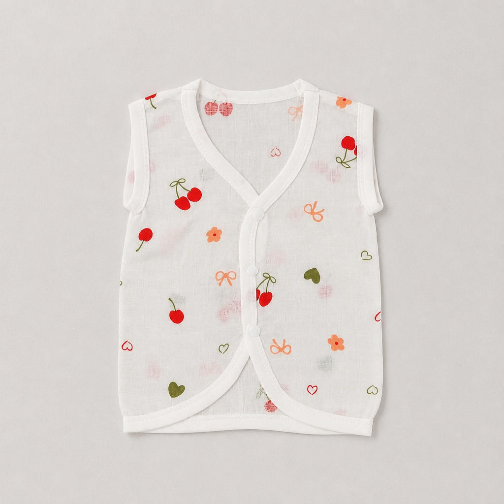Unisex Baby 100% Pure Cotton Sleeveless Jhabla Vests – Pack of 10 (1 to 3 Months, Size S)