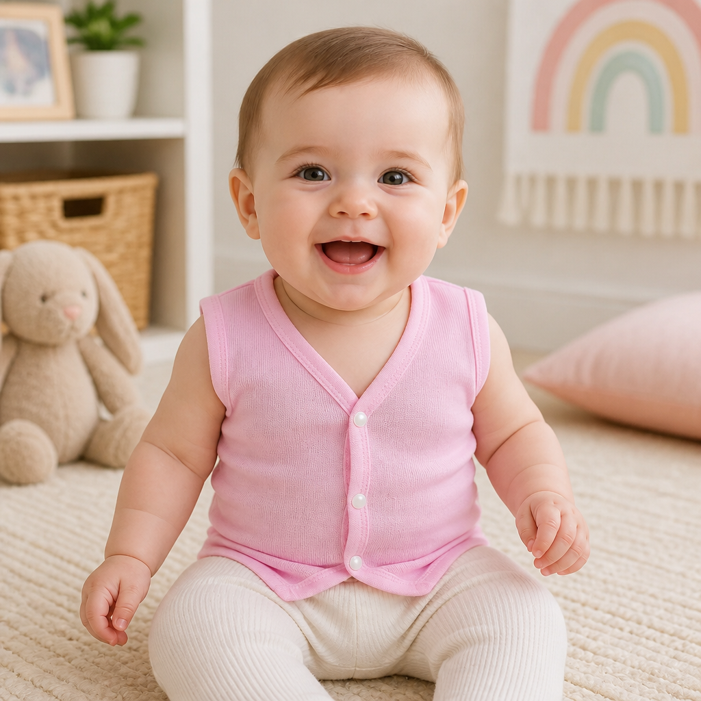 Unisex Baby 100% Pure Cotton Sleeveless Jhabla Vests – Pack of 5 (1 to 3 Months)