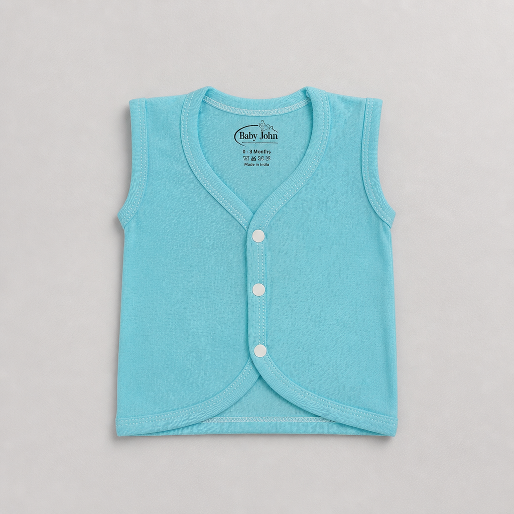 Unisex Baby 100% Pure Cotton Sleeveless Jhabla Vests – Pack of 5 (1 to 3 Months)