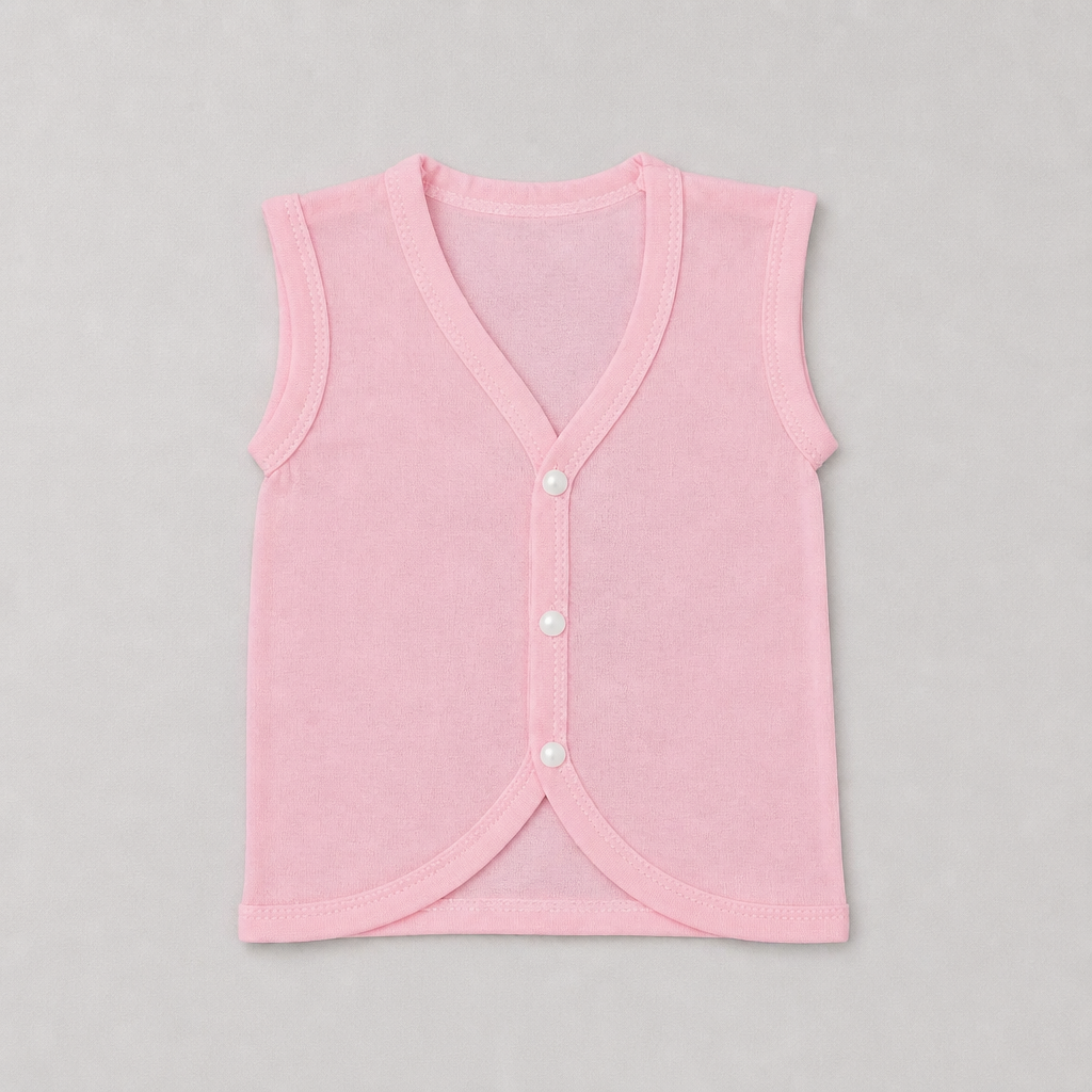 Unisex Baby 100% Pure Cotton Sleeveless Jhabla Vests – Pack of 5 (1 to 3 Months)